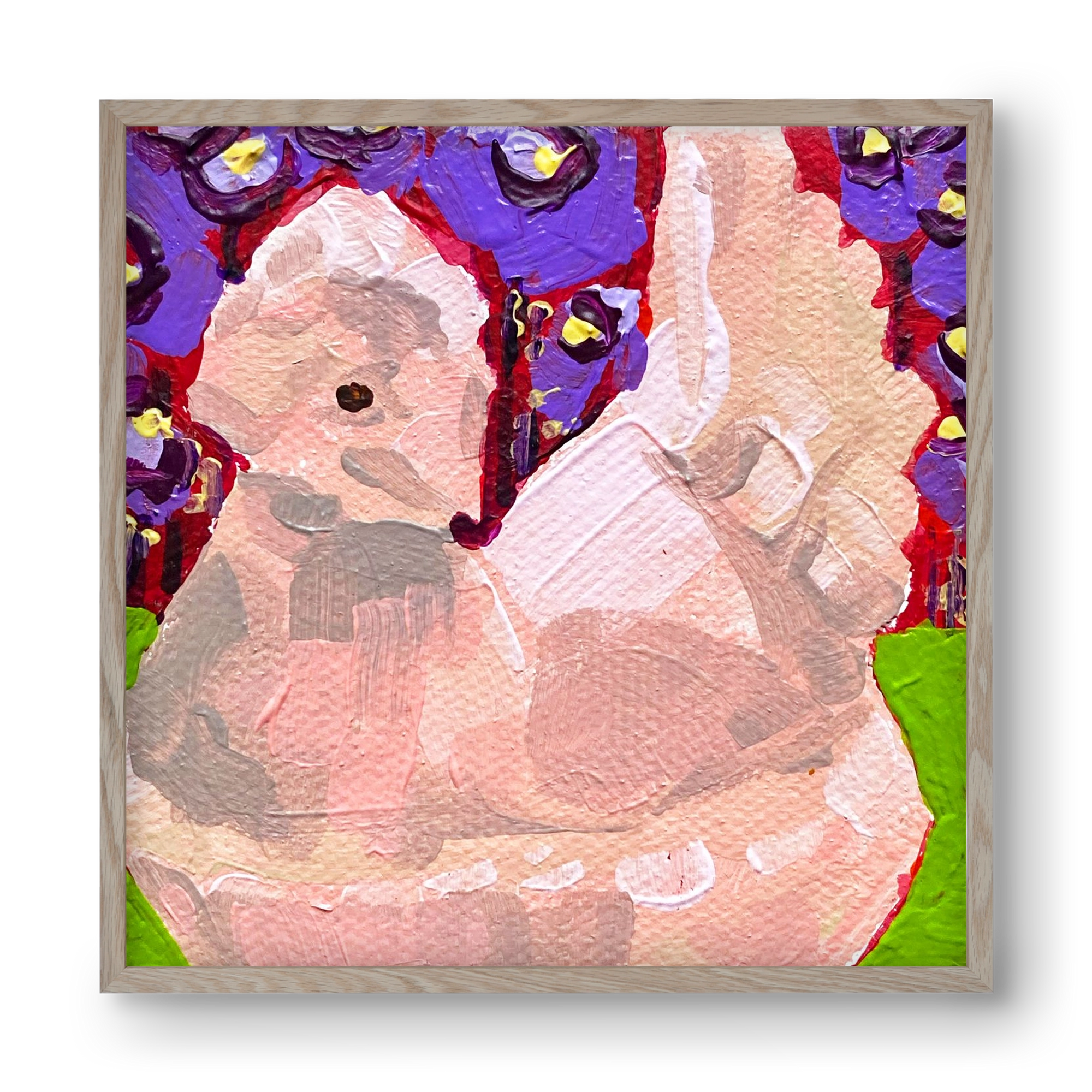 Mama Hen- picnic, 40x40 cm (40x40 cm), Tölgy keret