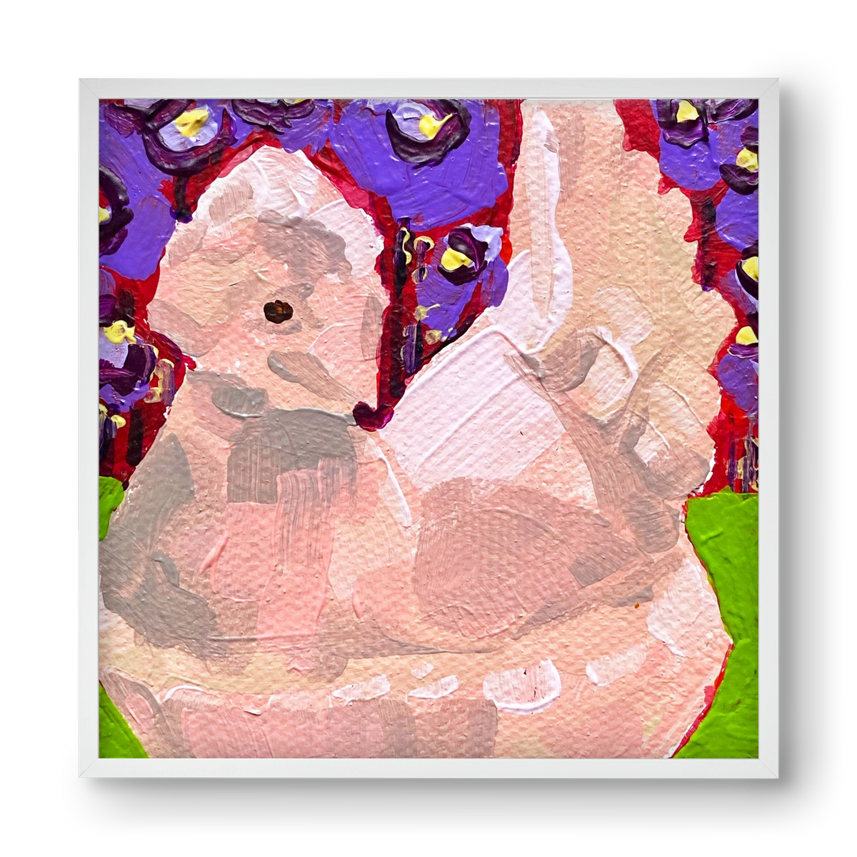 Mama Hen- picnic, 40x40 cm (40x40 cm), Fehér keret