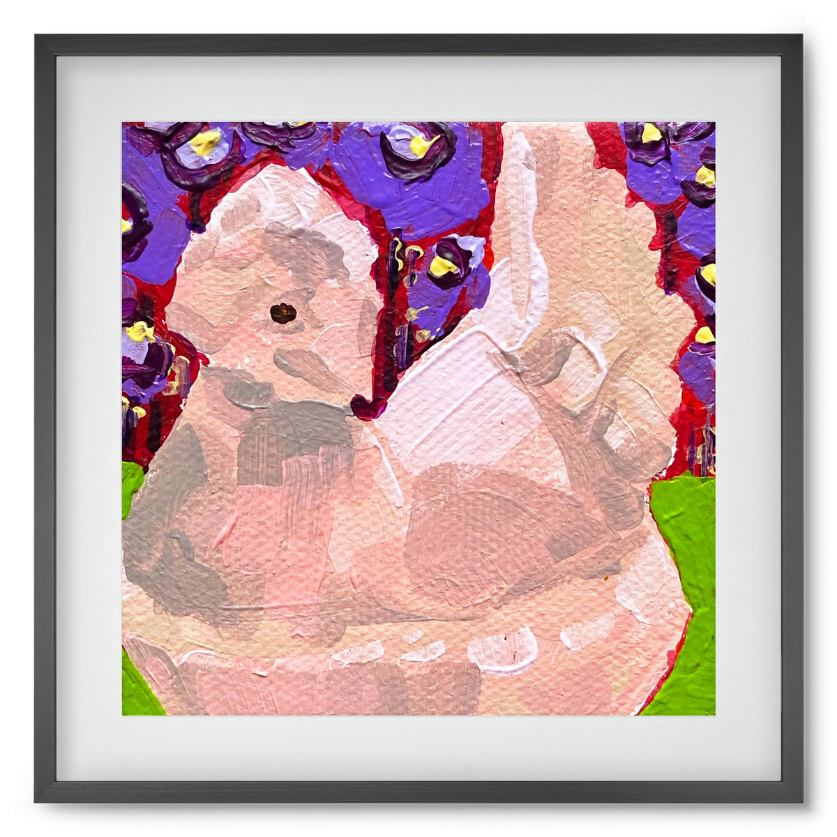 Mama Hen- picnic, 50x50 cm (40x40 cm), Fekete keret, paszpartuval