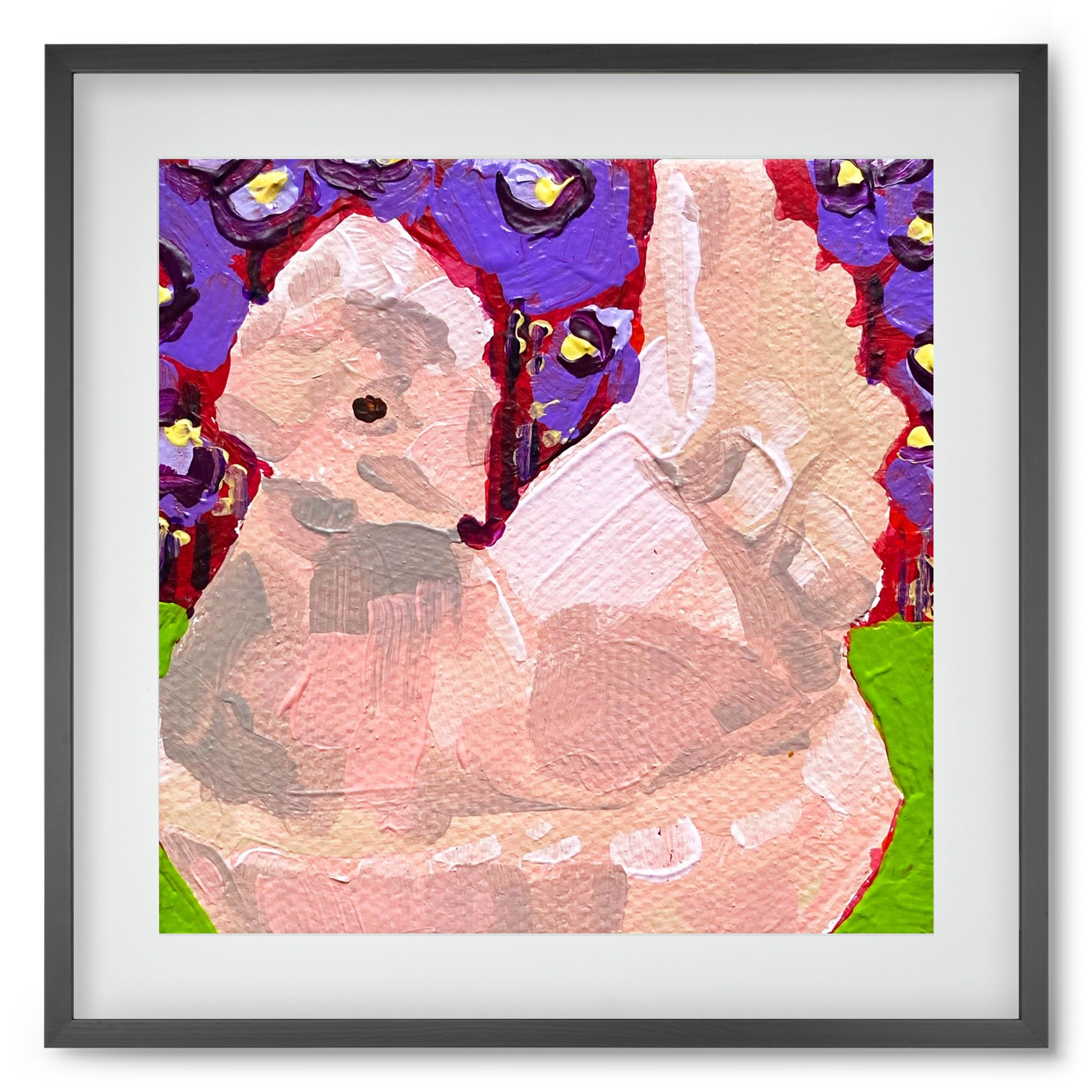 Mama Hen- picnic, 50x50 cm (40x40 cm), Fekete keret, paszpartuval