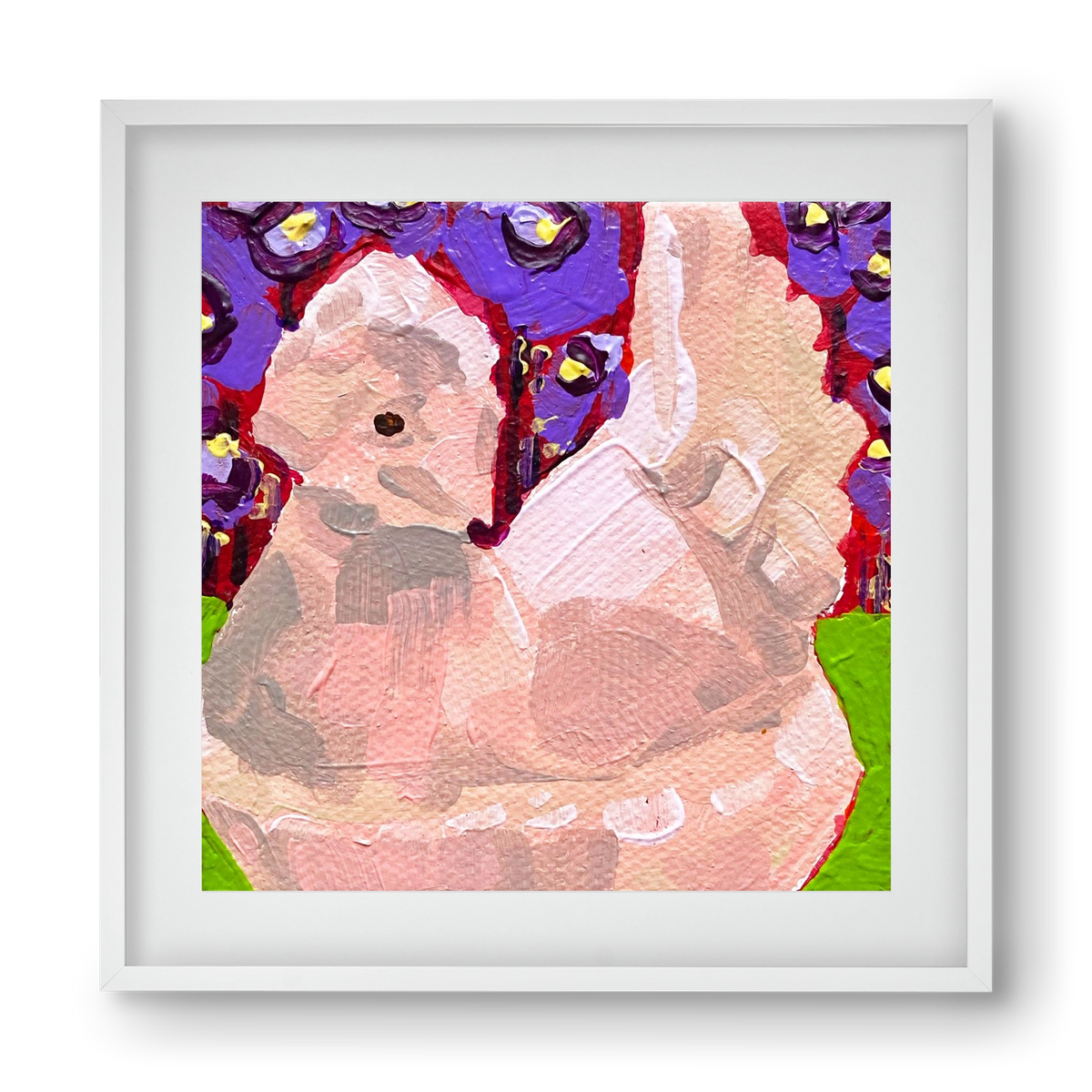 Mama Hen- picnic, 40x40 cm (30x30 cm), Fehér keret, paszpartuval