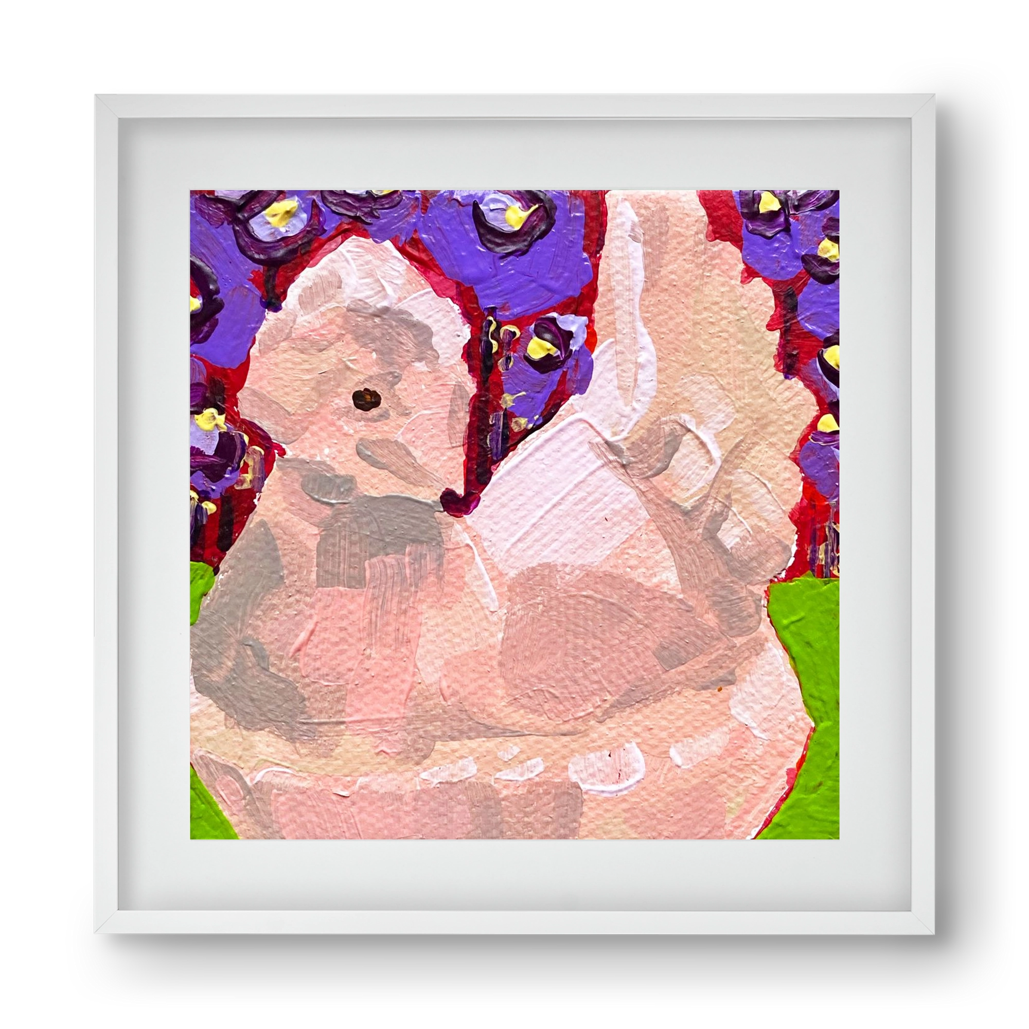 Mama Hen- picnic, 40x40 cm (30x30 cm), Fehér keret, paszpartuval