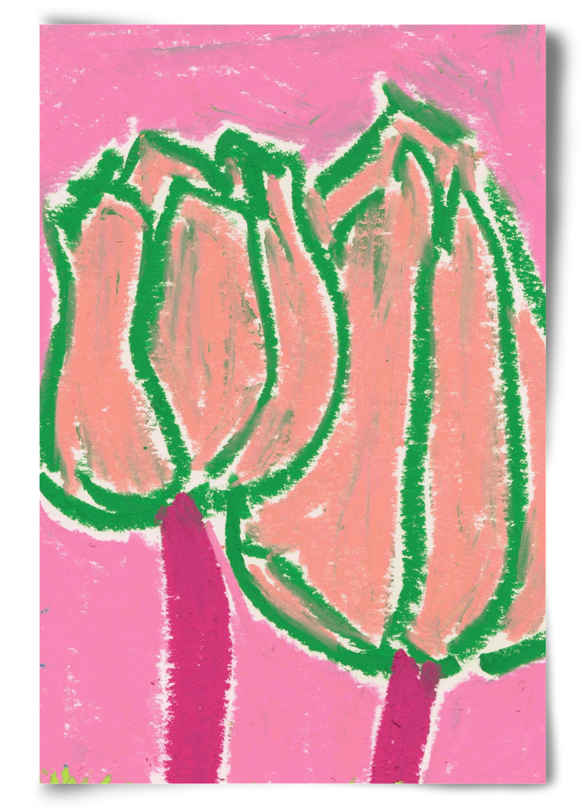 Pink tulips, 60x90 cm, Keret nélkül