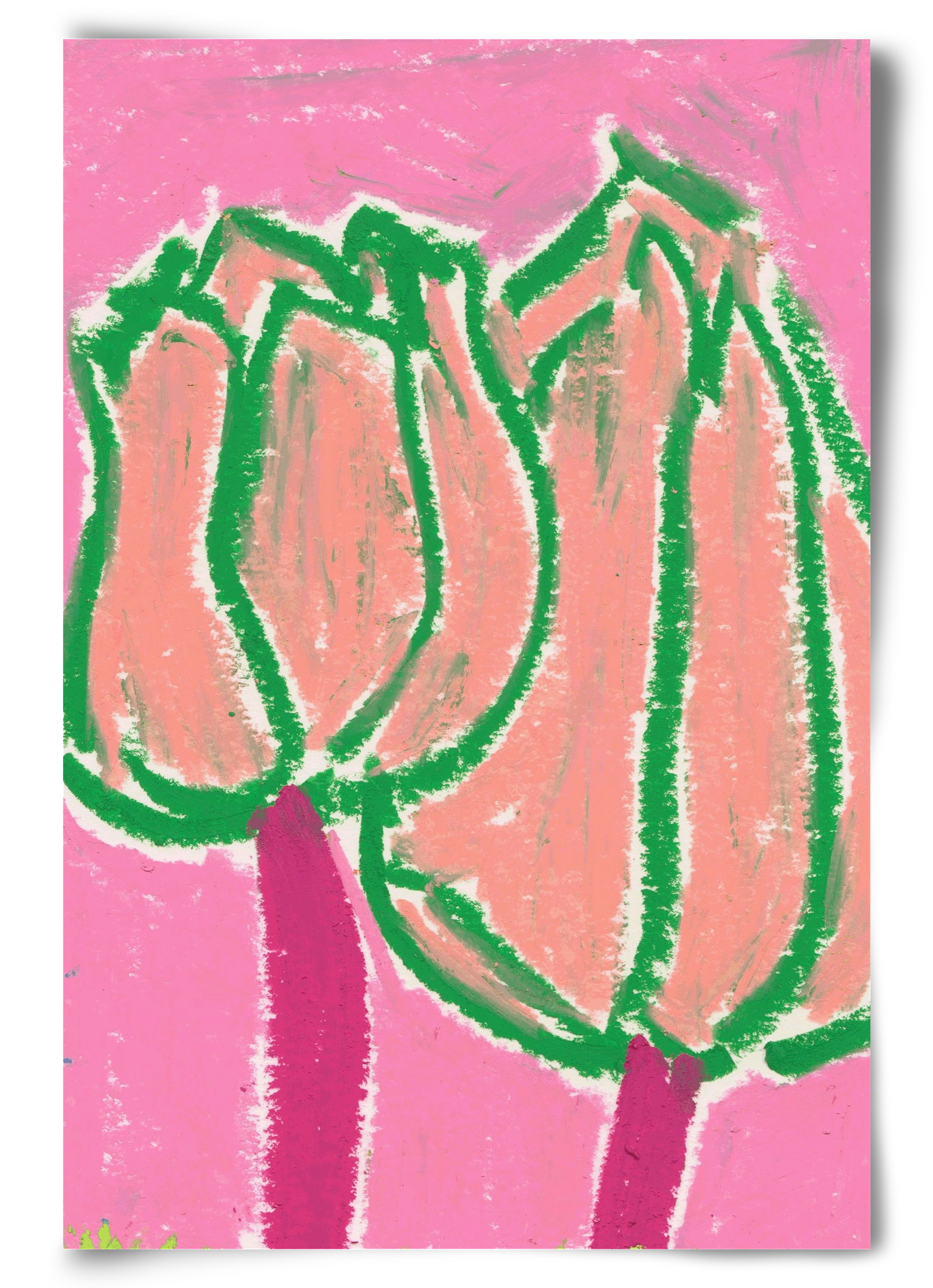 Pink tulips, 60x90 cm, Keret nélkül