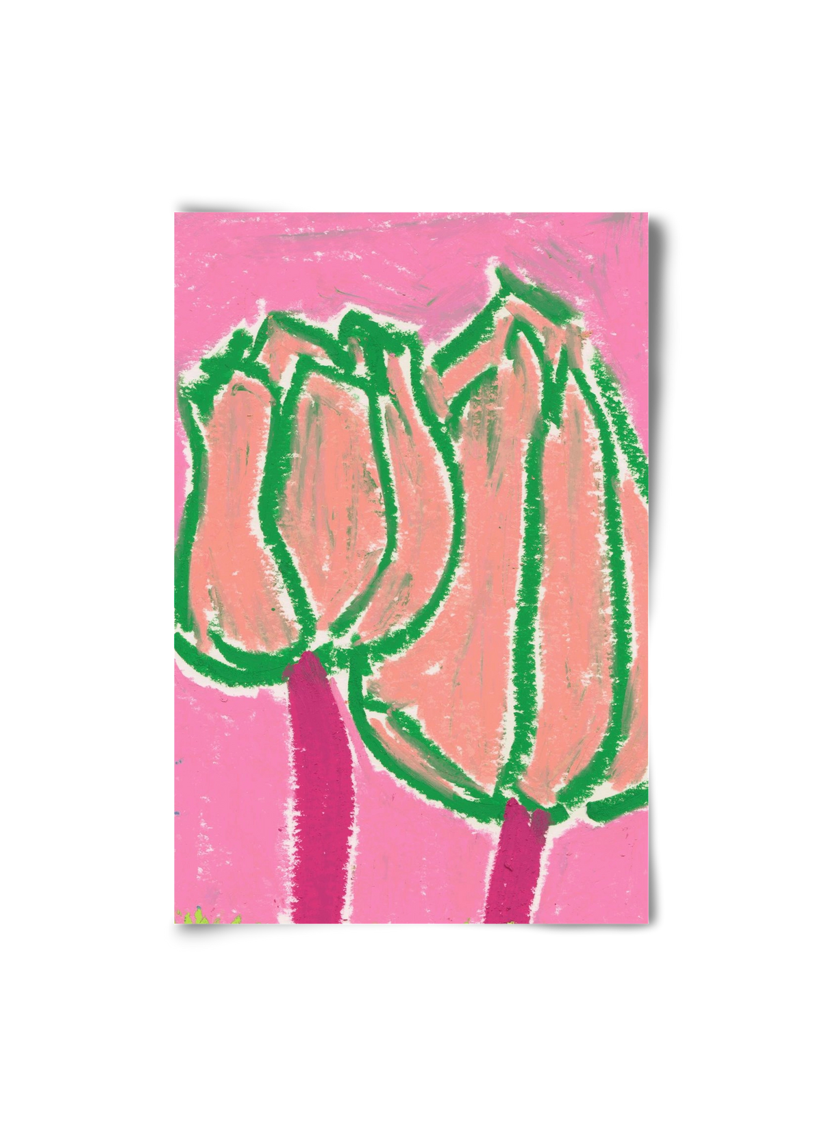 Pink tulips, 20x30 cm, Keret nélkül