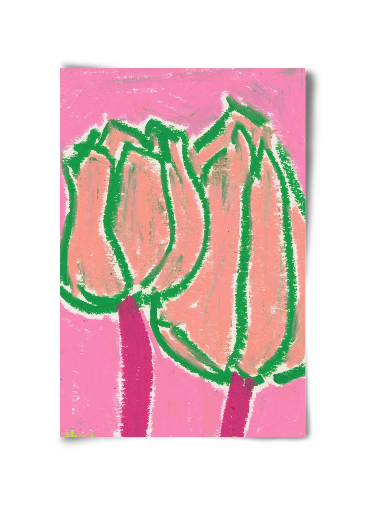 Pink tulips, 30x45 cm, Keret nélkül