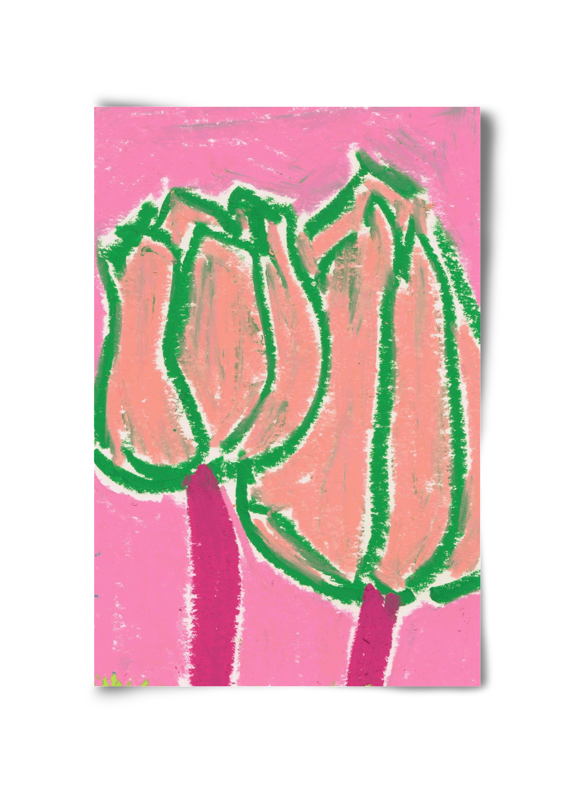 Pink tulips, 30x45 cm, Keret nélkül