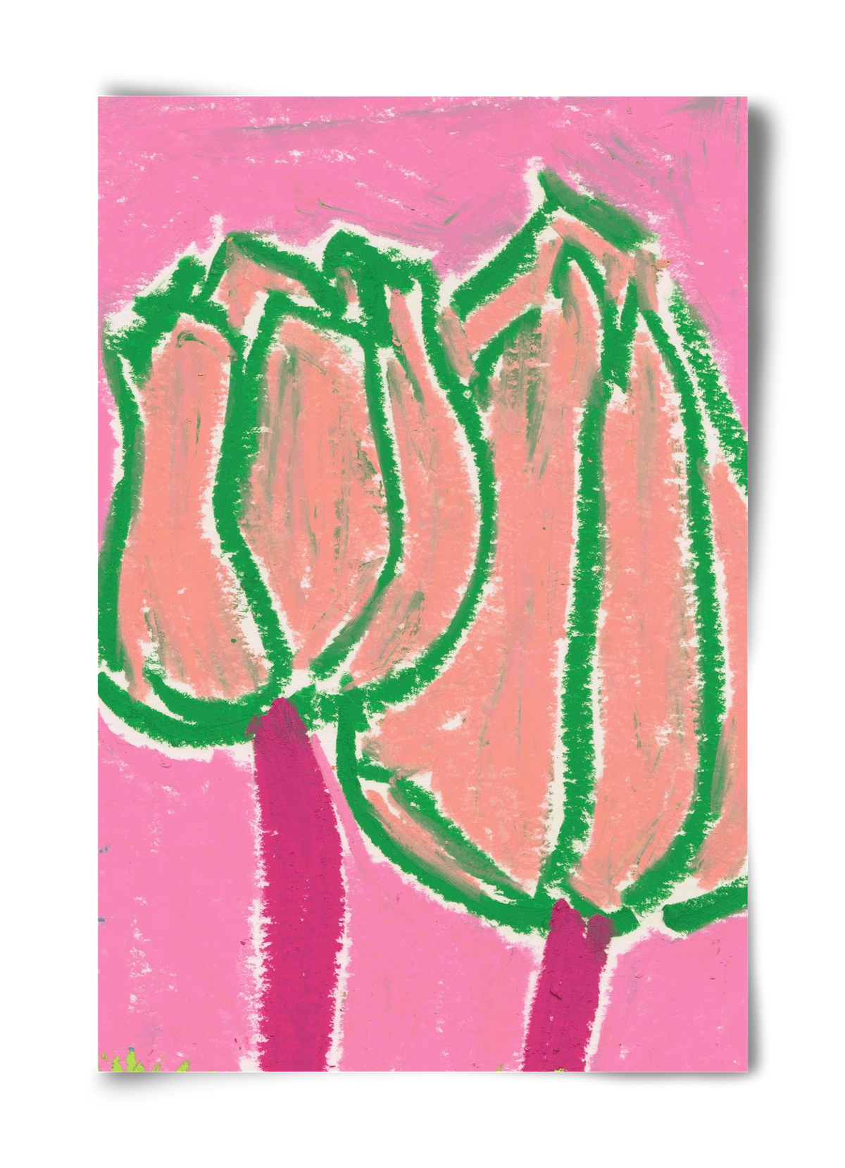 Pink tulips, 40x60 cm, Keret nélkül