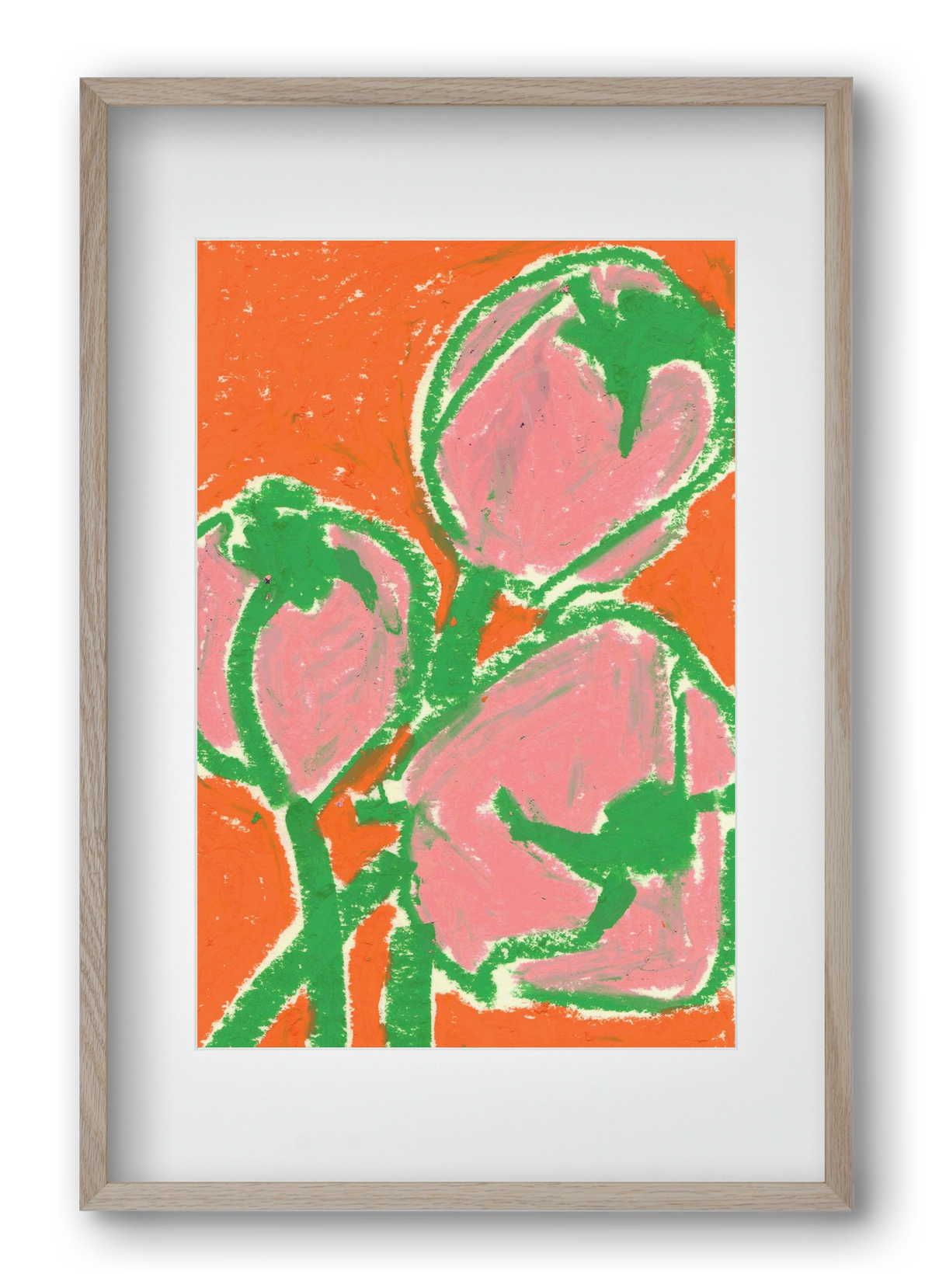 Little tulips, 40x60 cm (30x45 cm), Tölgy keret, paszpartuval