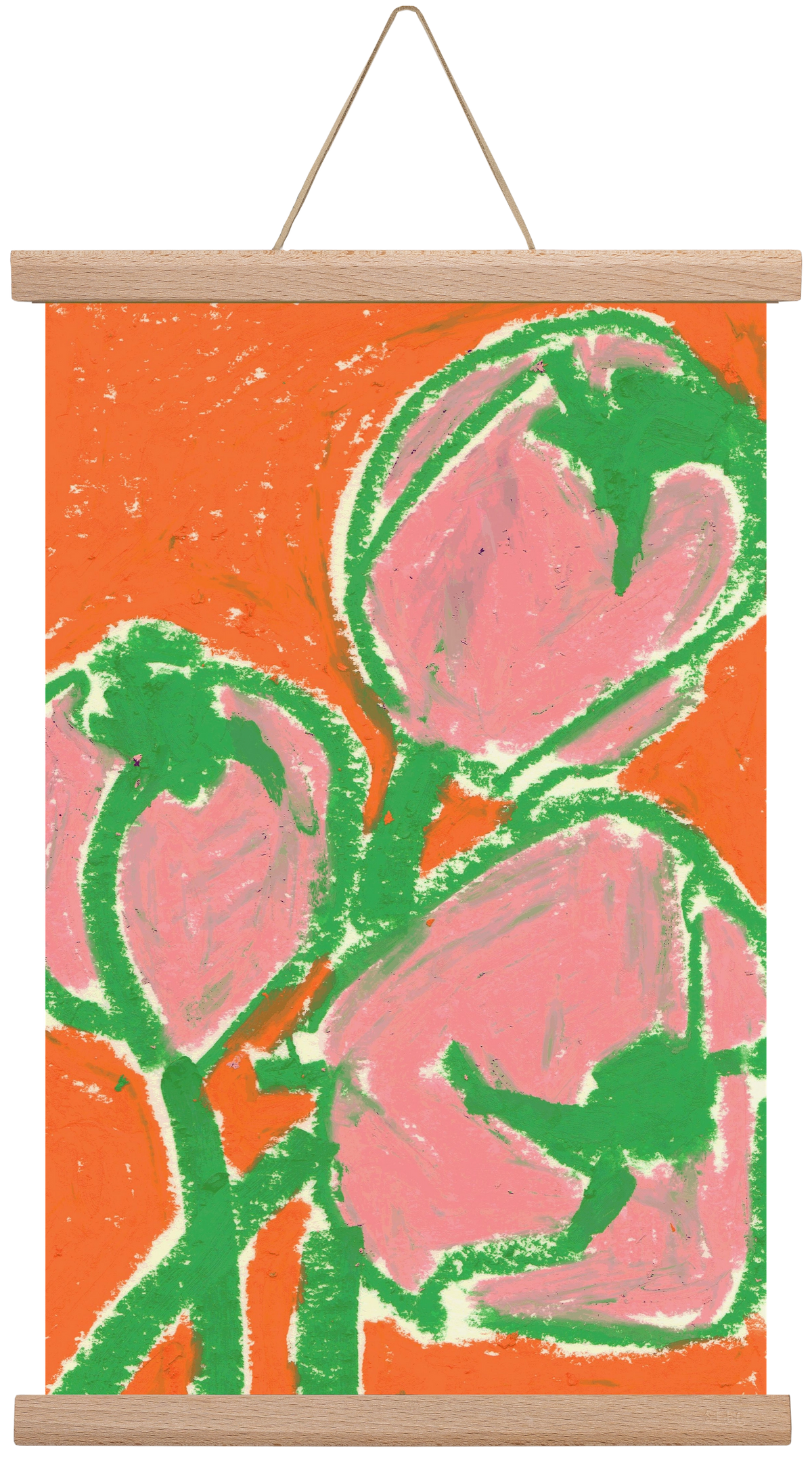 Little tulips, 30x45 cm (30x45 cm), Tölgy akasztó