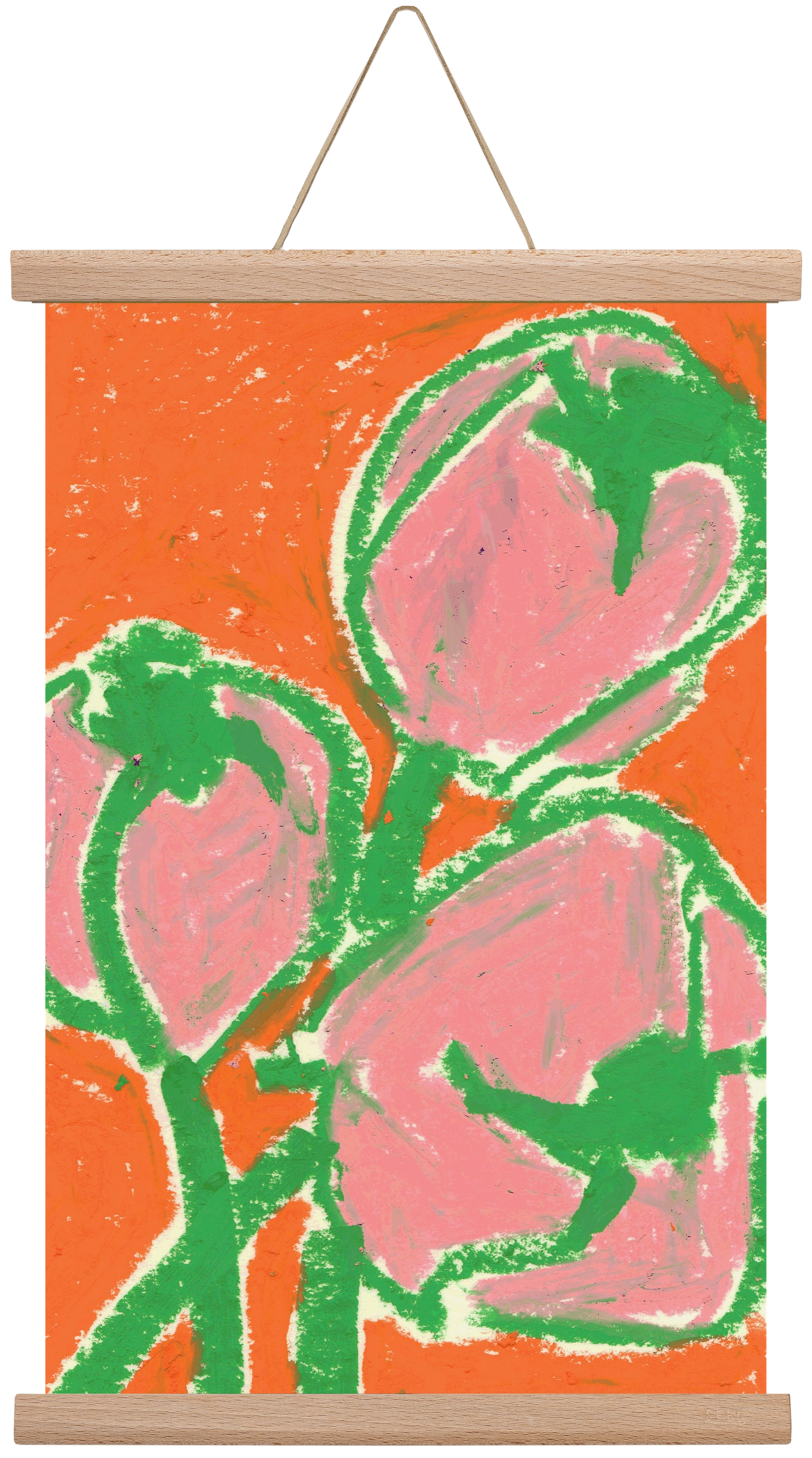 Little tulips, 30x45 cm (30x45 cm), Tölgy akasztó