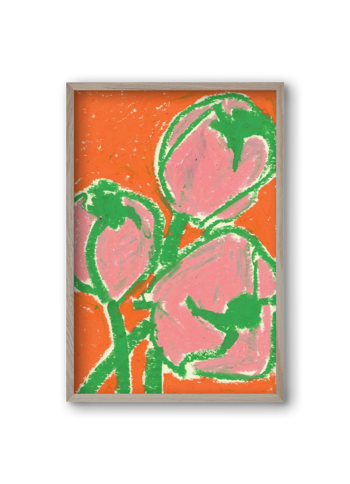 Little tulips, 20x30 cm (20x30 cm), Tölgy keret