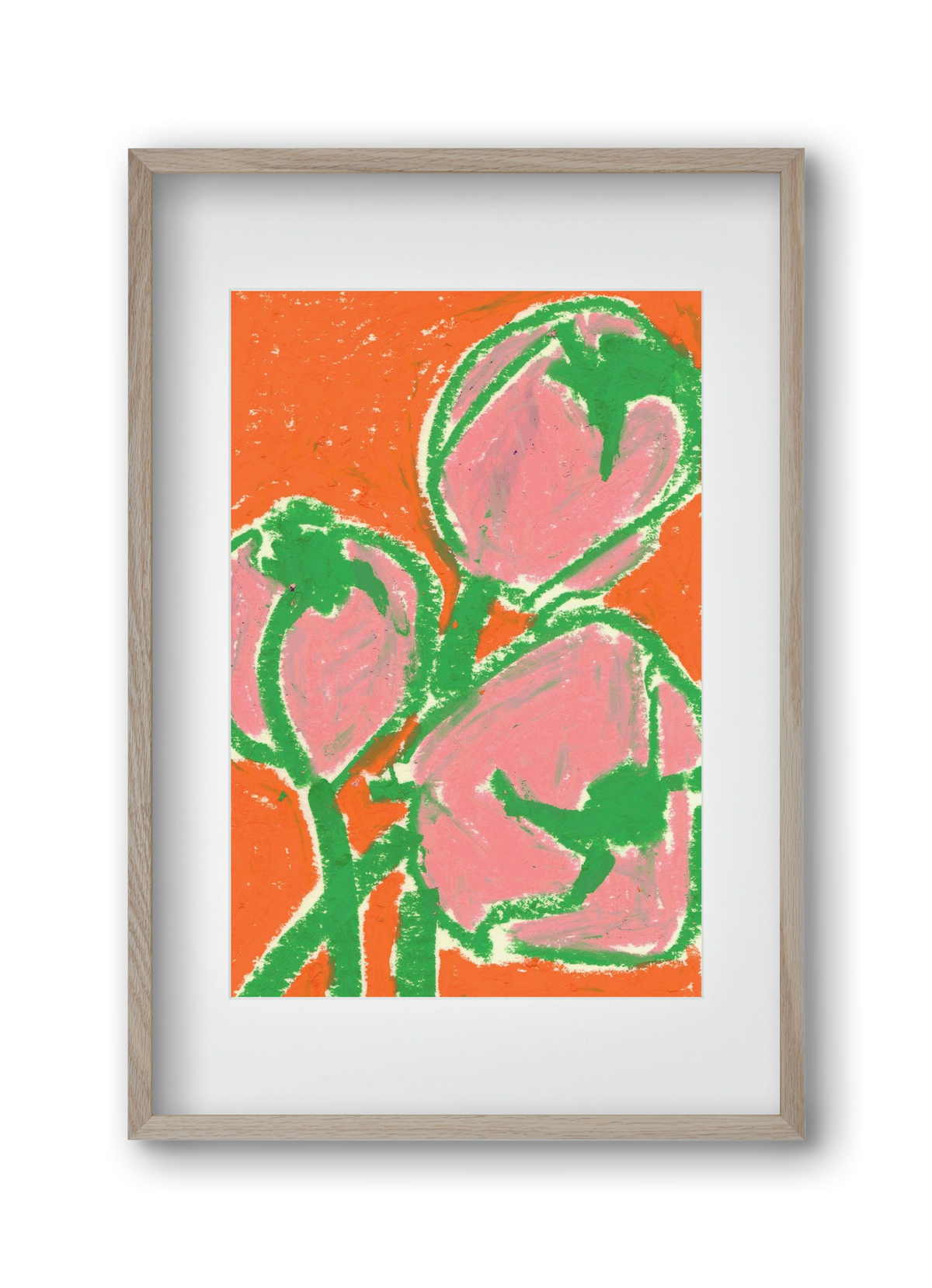 Little tulips, 30x45 cm (20x30 cm), Tölgy keret, paszpartuval