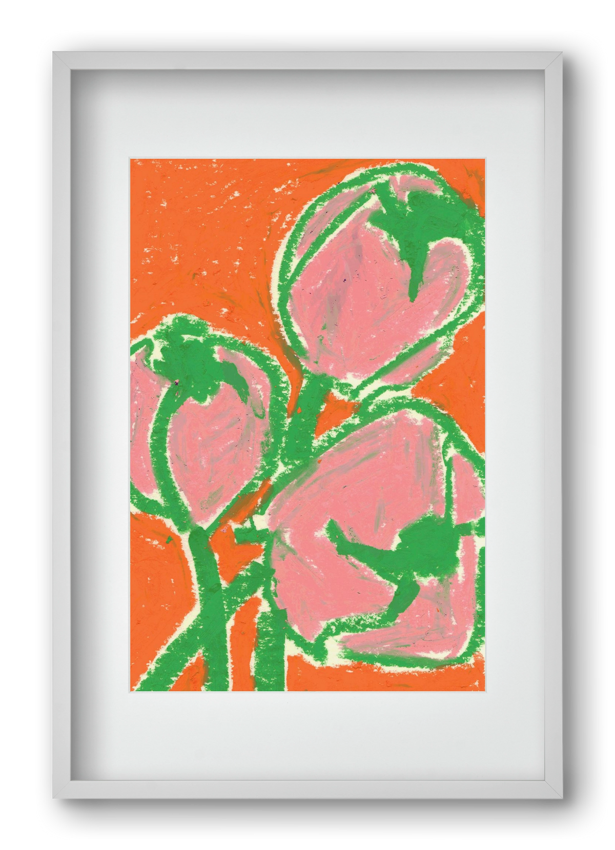 Little tulips, 40x60 cm (30x45 cm), Fehér keret, paszpartuval