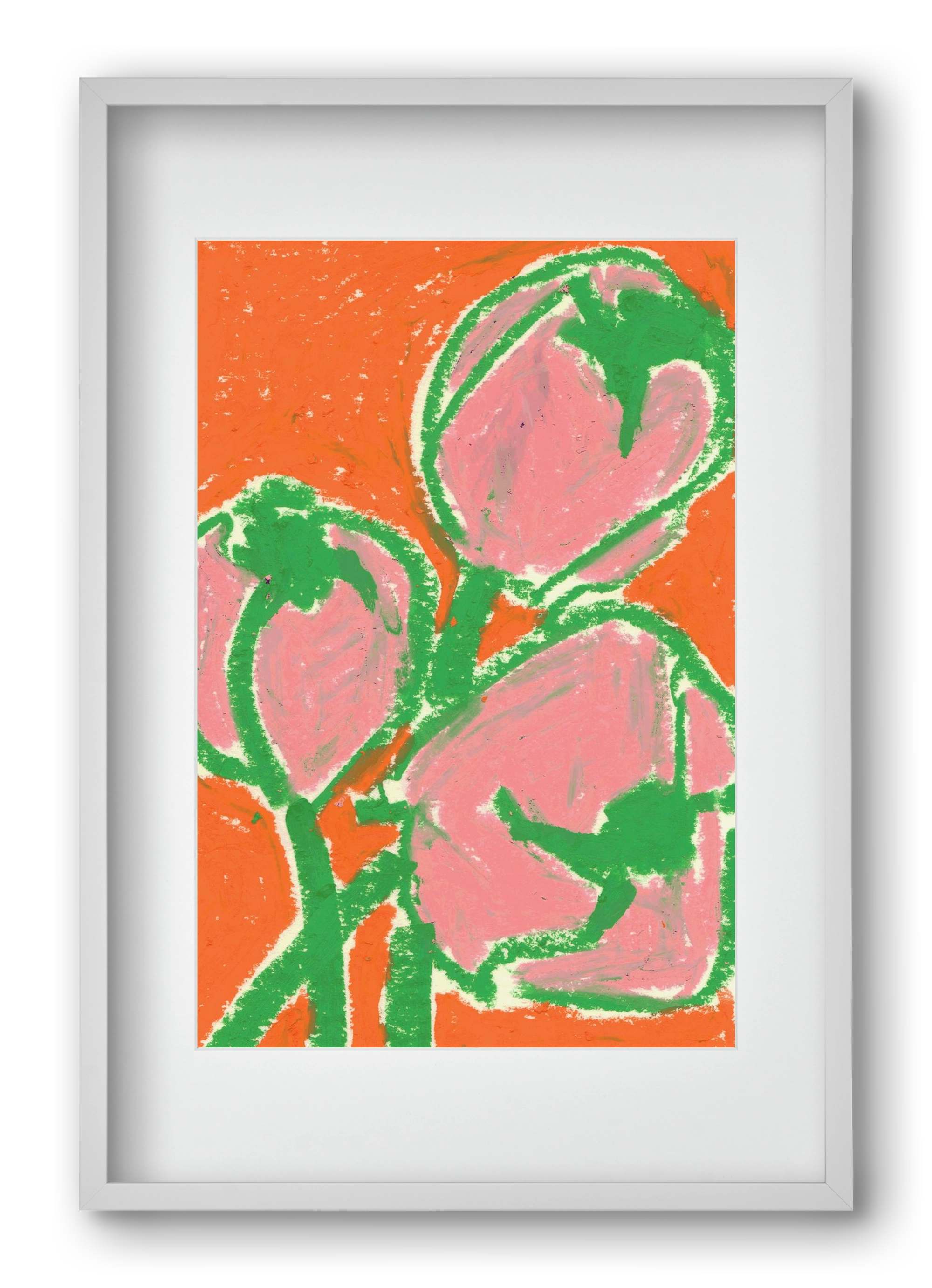 Little tulips, 40x60 cm (30x45 cm), Fehér keret, paszpartuval