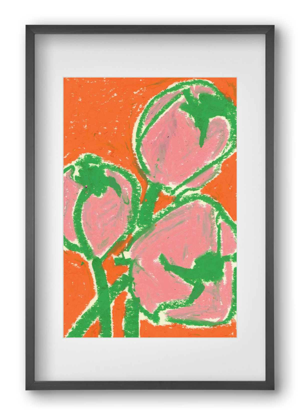 Little tulips, 40x60 cm (30x45 cm), Fekete keret, paszpartuval