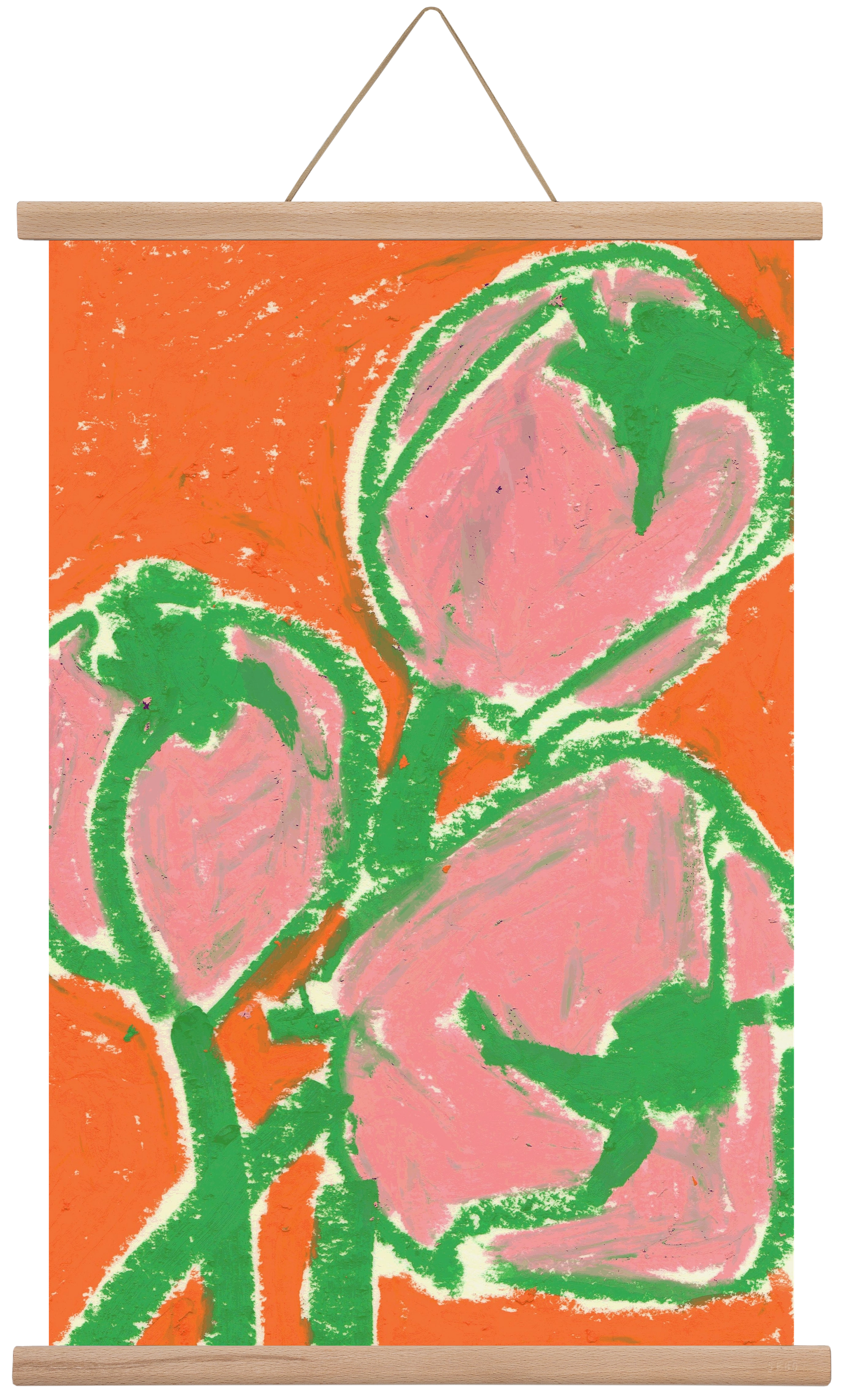 Little tulips, 40x60 cm (40x60 cm), Tölgy akasztó