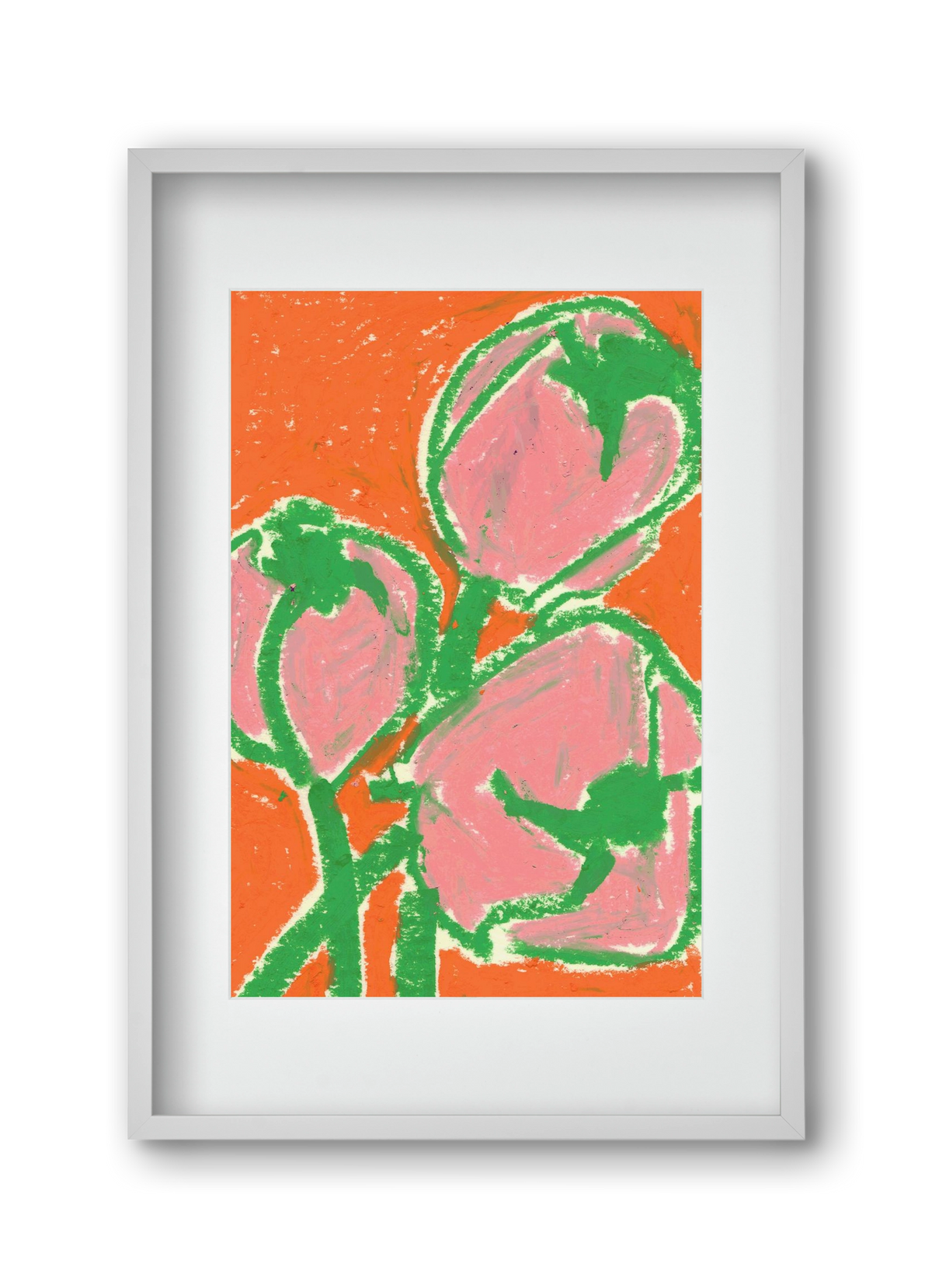 Little tulips, 30x45 cm (20x30 cm), Fehér keret, paszpartuval