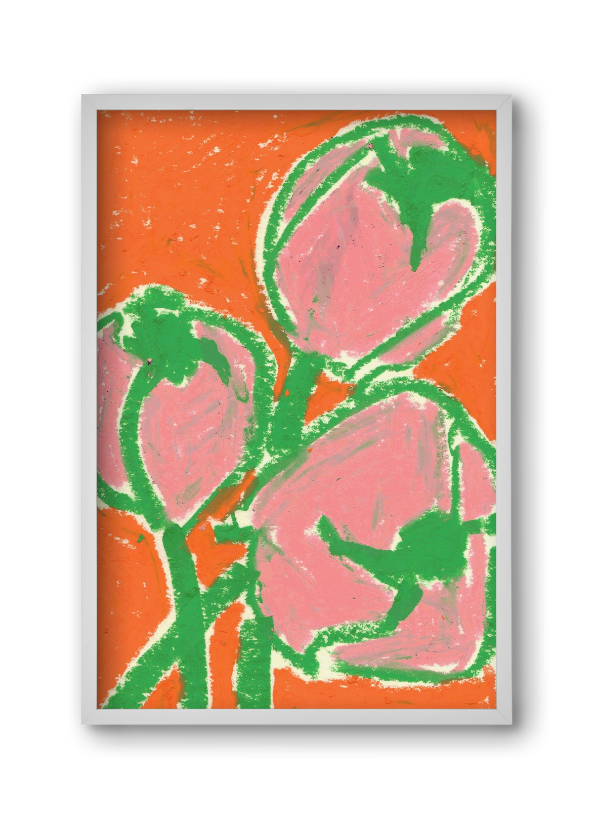 Little tulips, 30x45 cm (30x45 cm), Fehér keret