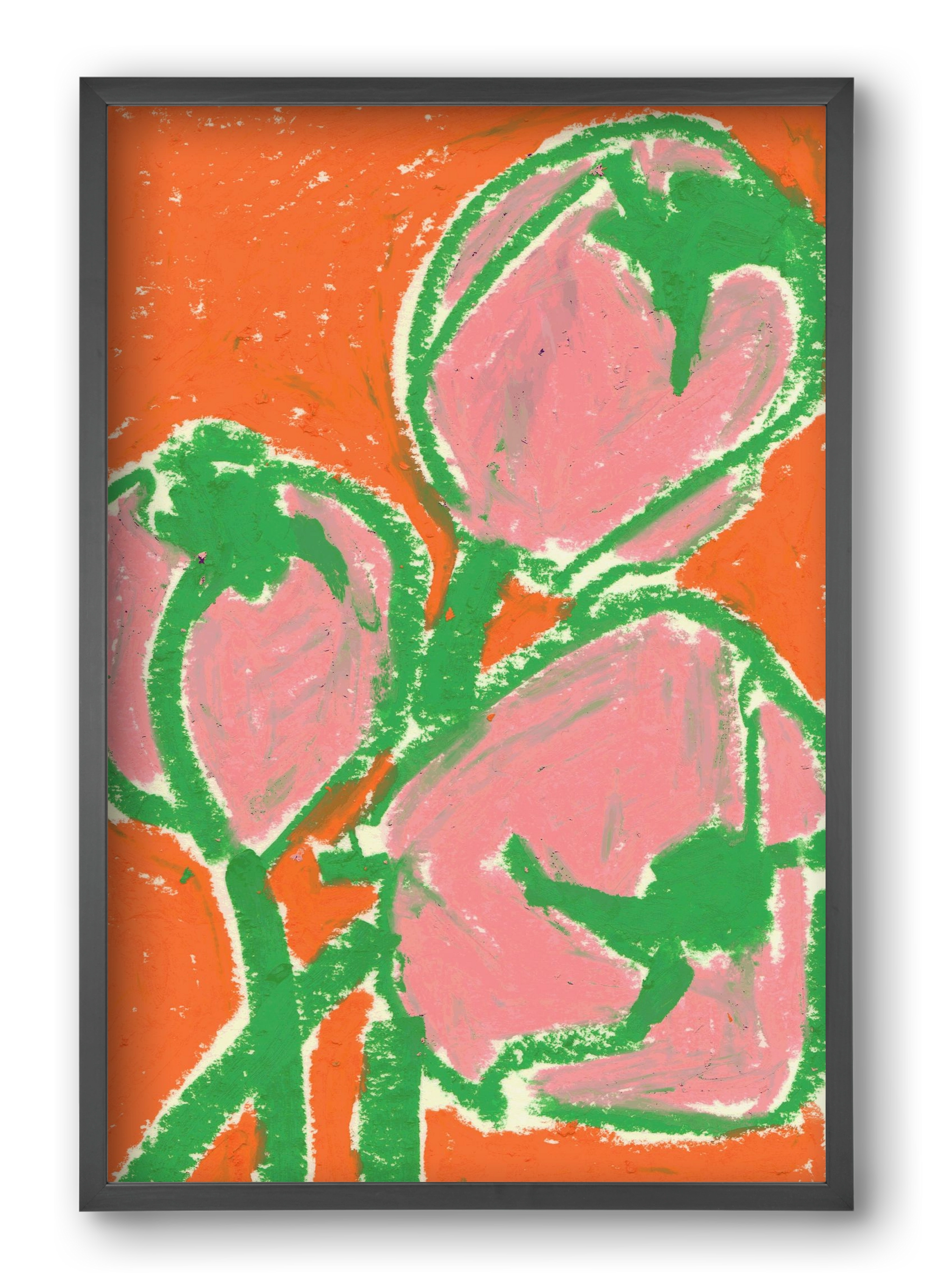 Little tulips, 40x60 cm (40x60 cm), Fekete keret