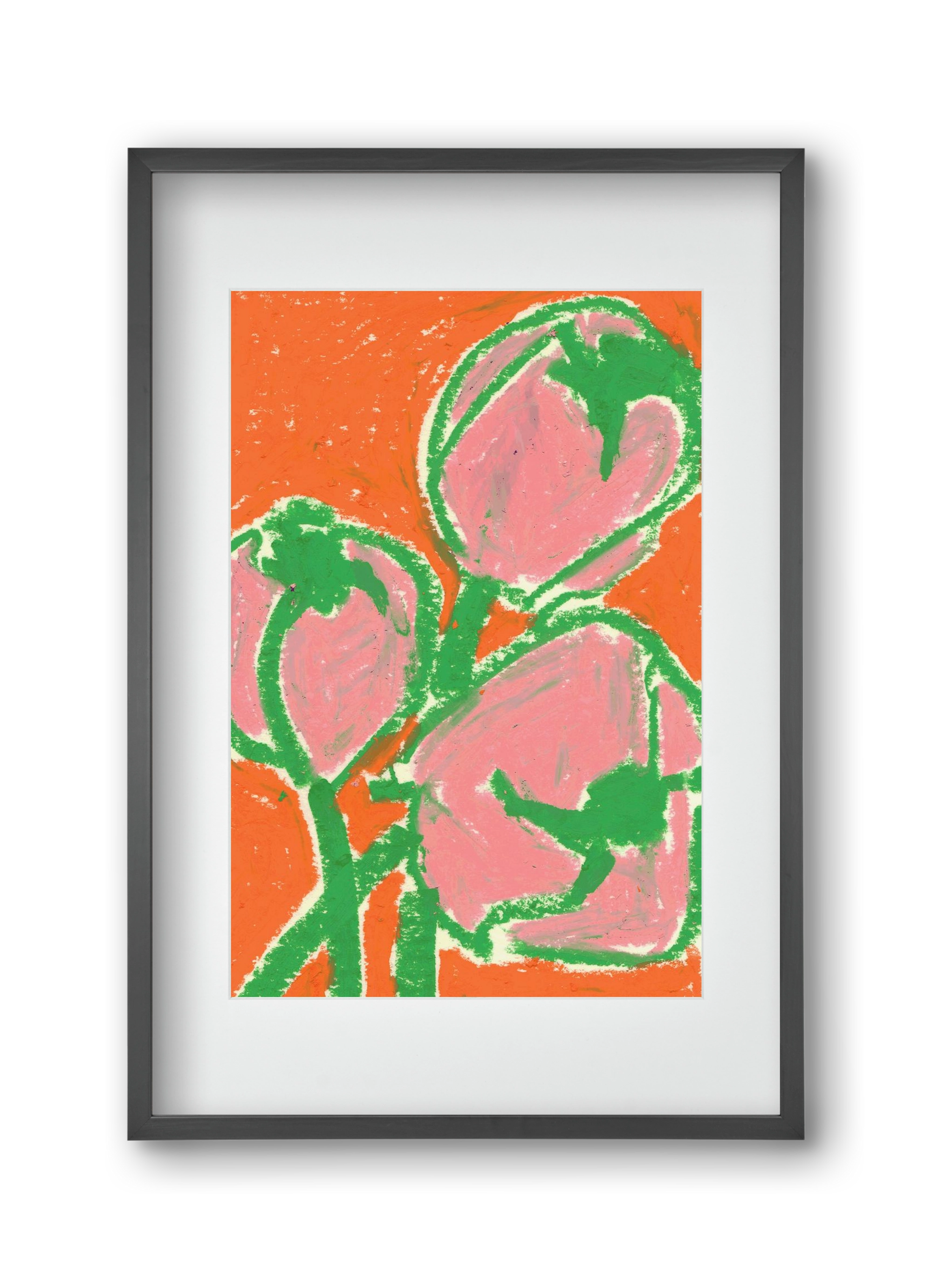 Little tulips, 30x45 cm (20x30 cm), Fekete keret, paszpartuval