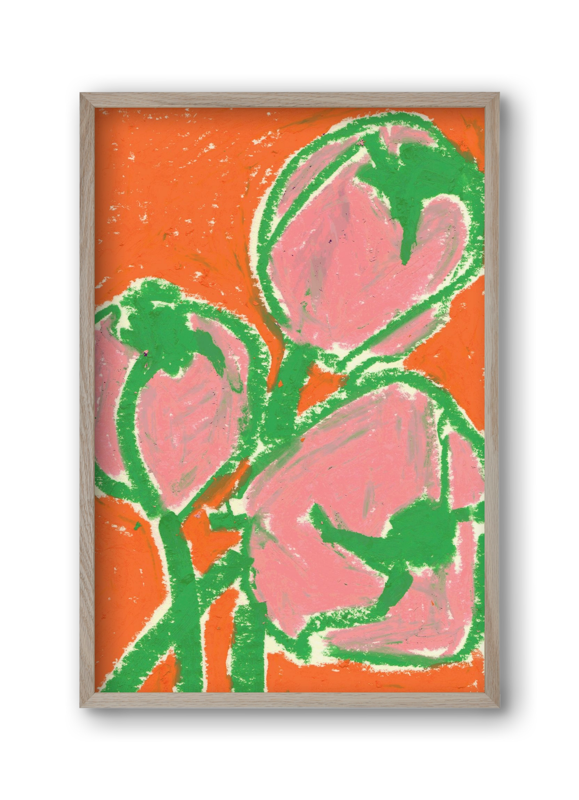 Little tulips, 30x45 cm (30x45 cm), Tölgy keret