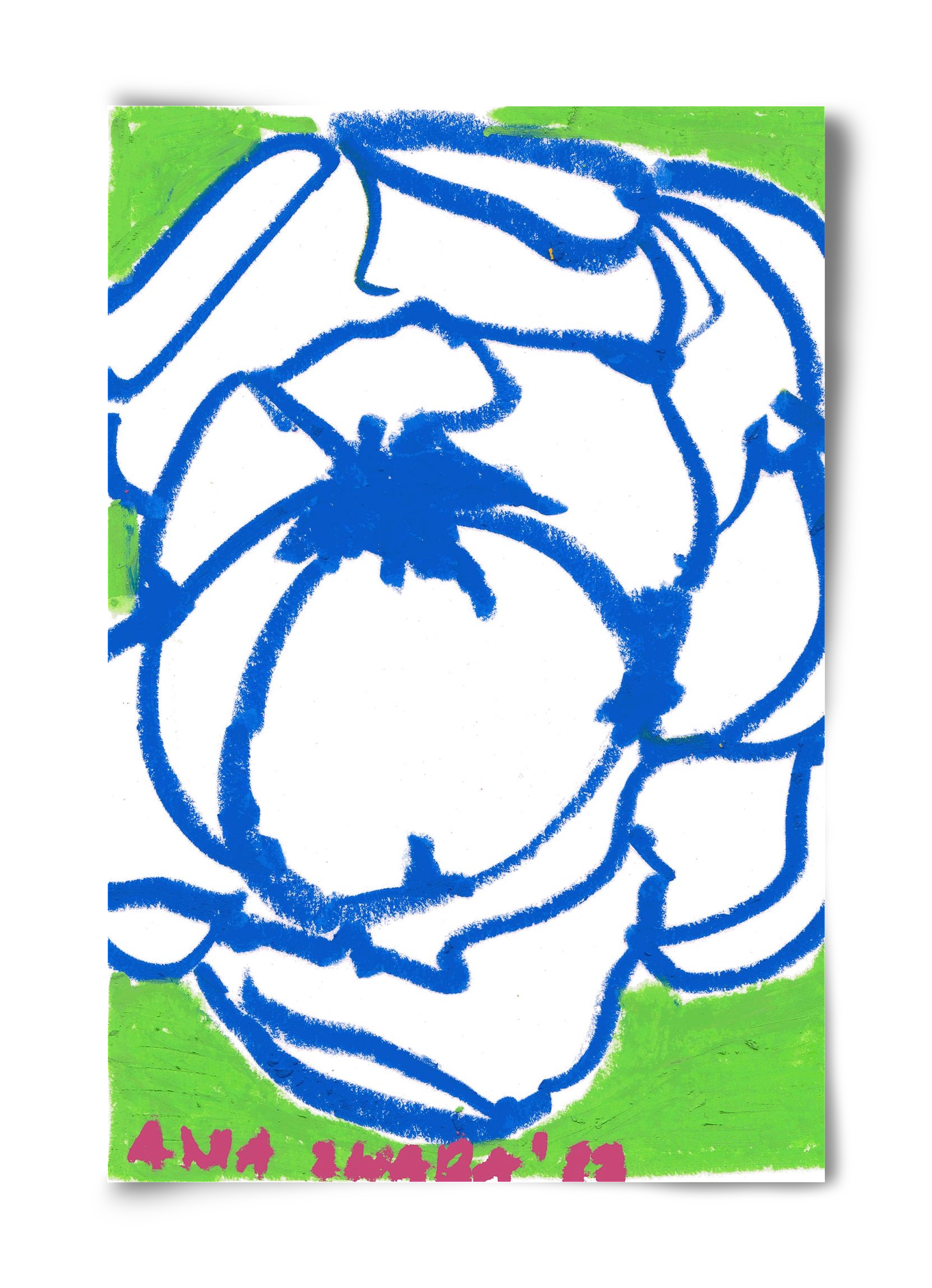 Blue peony, 40x60 cm, Keret nélkül