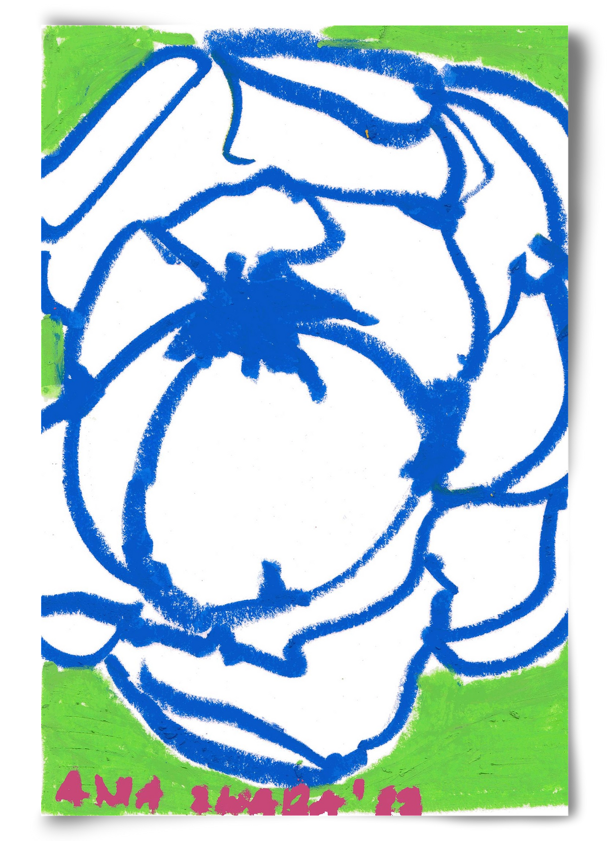 Blue peony, 60x90 cm, Keret nélkül