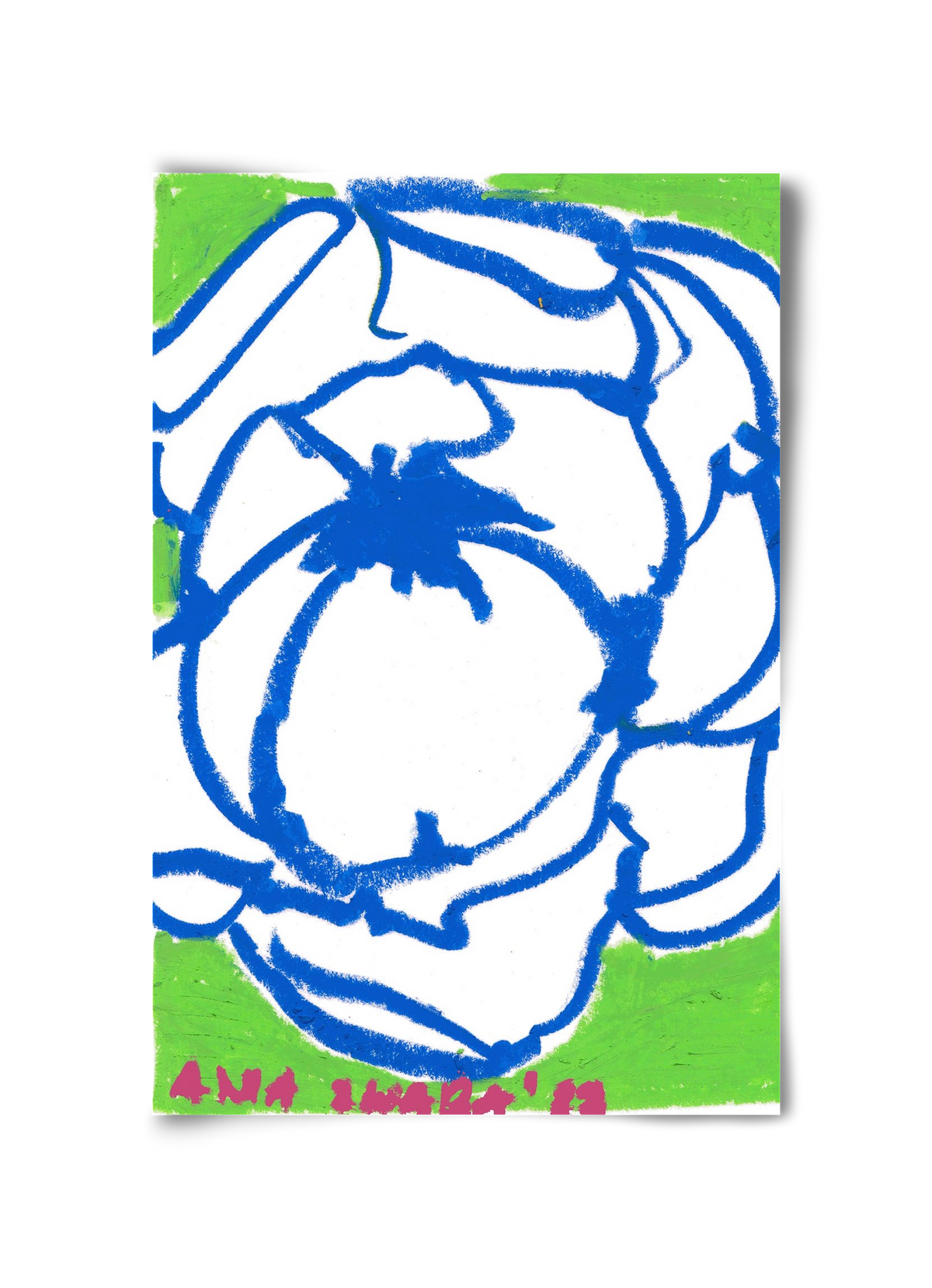 Blue peony, 30x45 cm, Keret nélkül