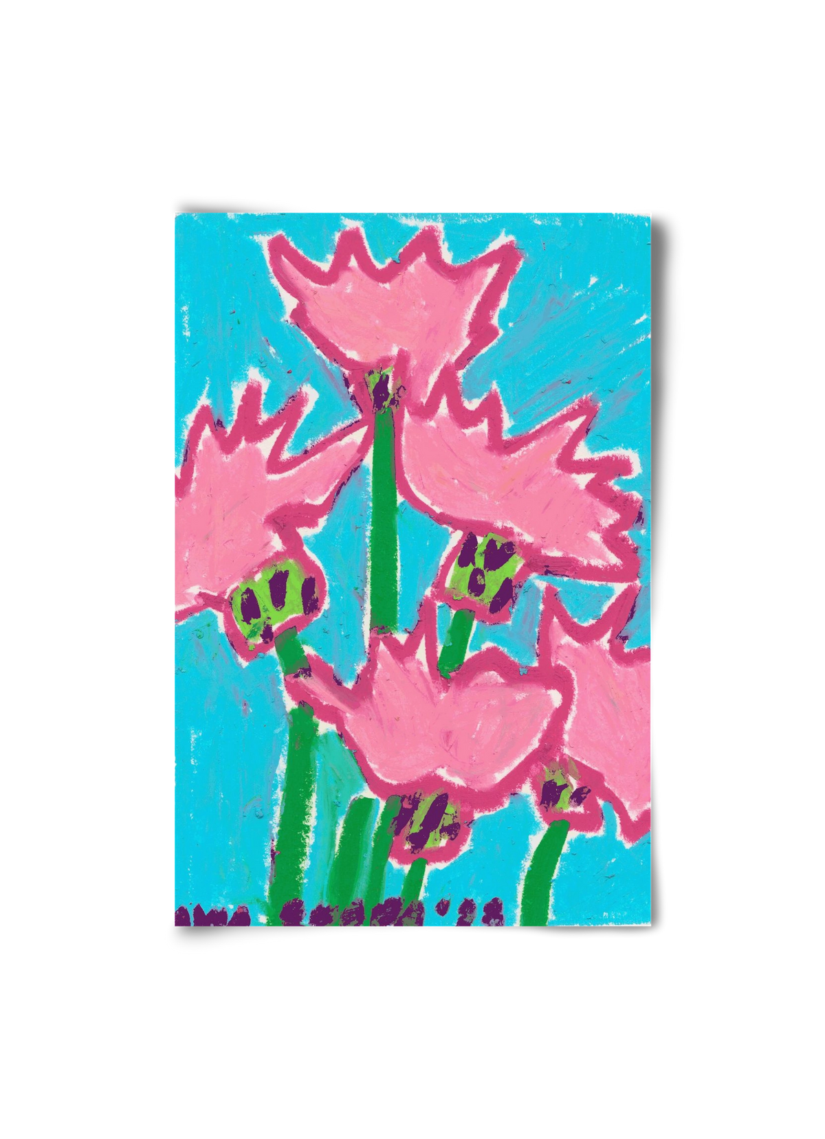 Wild Pink Flowers, 20x30 cm, Keret nélkül