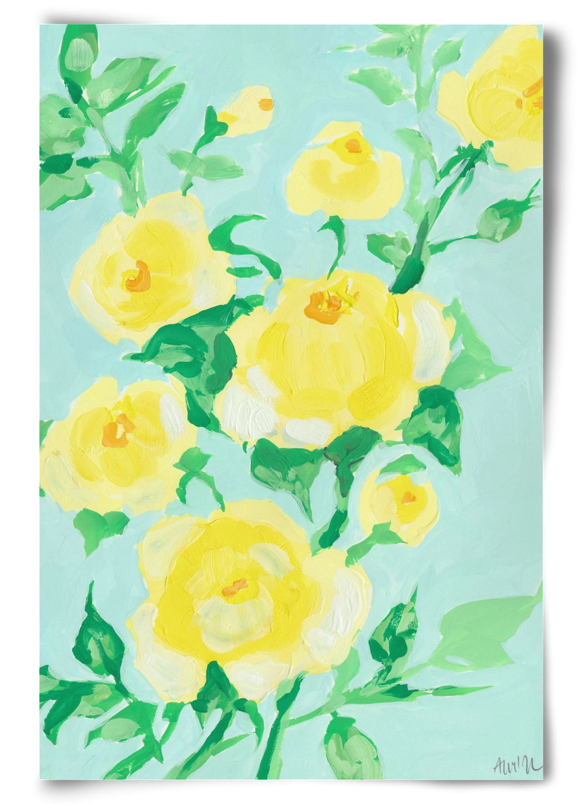 Lemon roses, 60x90 cm, Keret nélkül