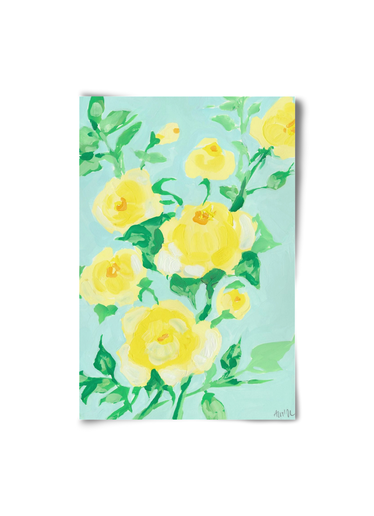 Lemon roses, 20x30 cm, Keret nélkül
