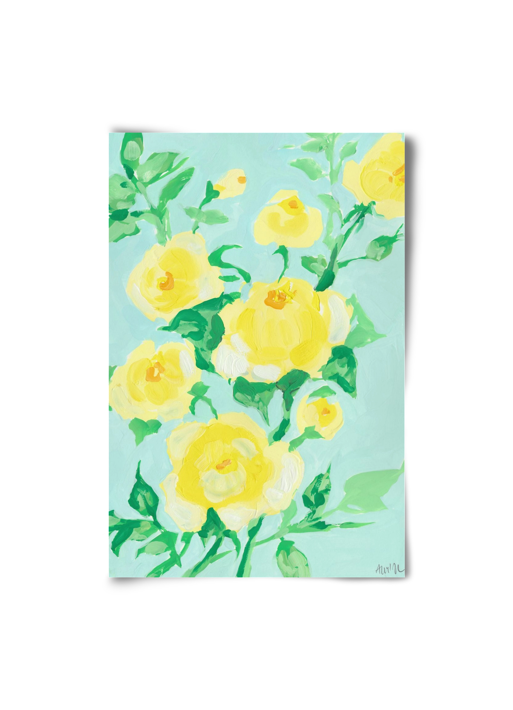 Lemon roses, 20x30 cm, Keret nélkül