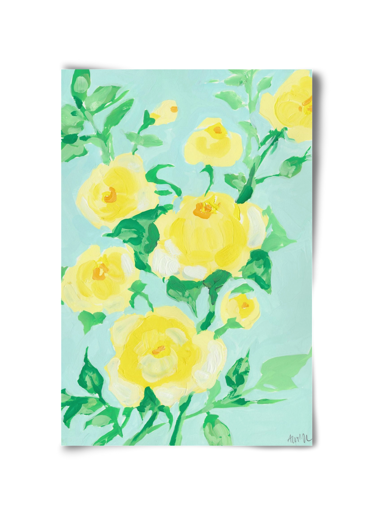 Lemon roses, 30x45 cm, Keret nélkül