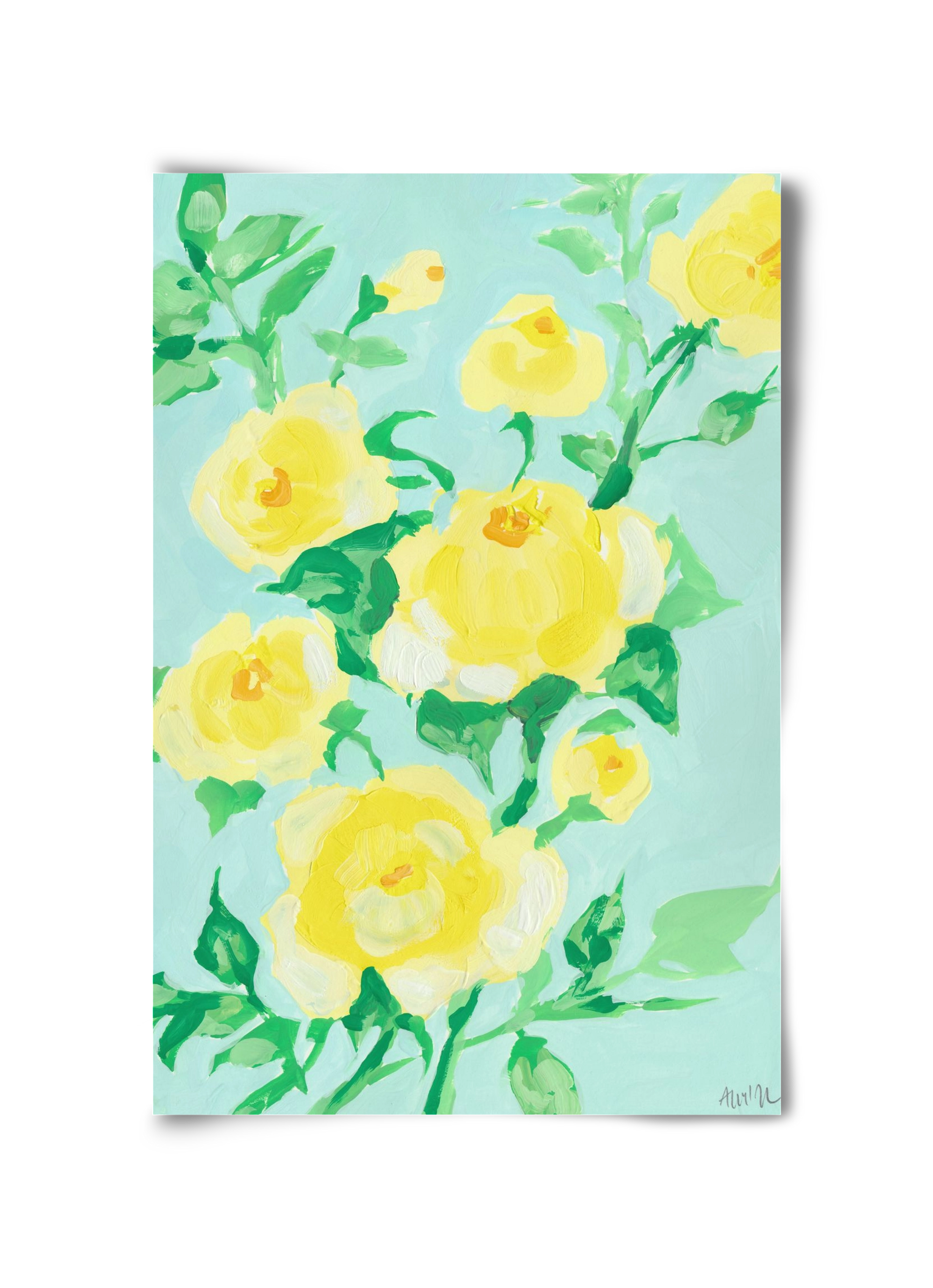 Lemon roses, 30x45 cm, Keret nélkül
