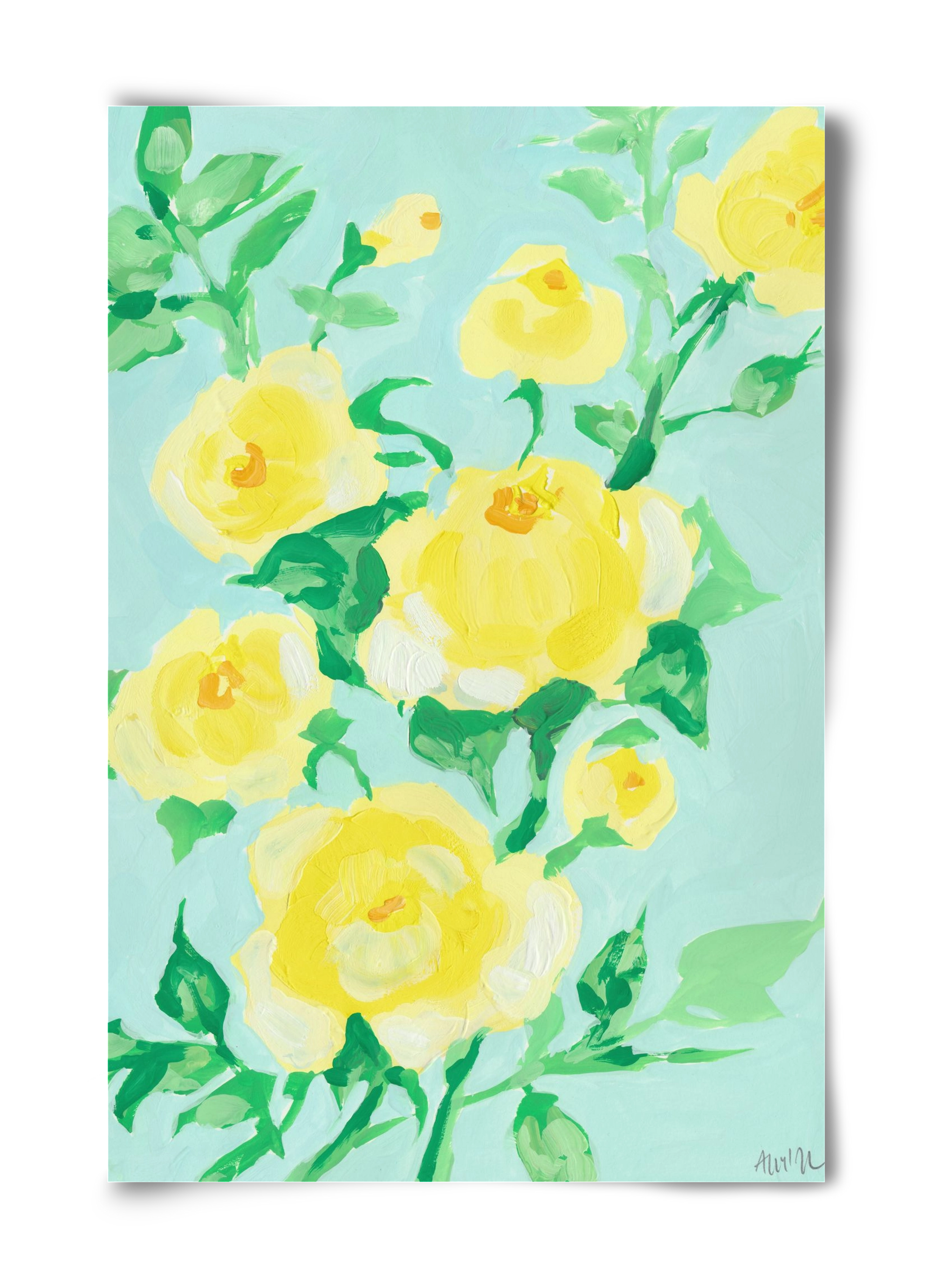 Lemon roses, 40x60 cm, Keret nélkül