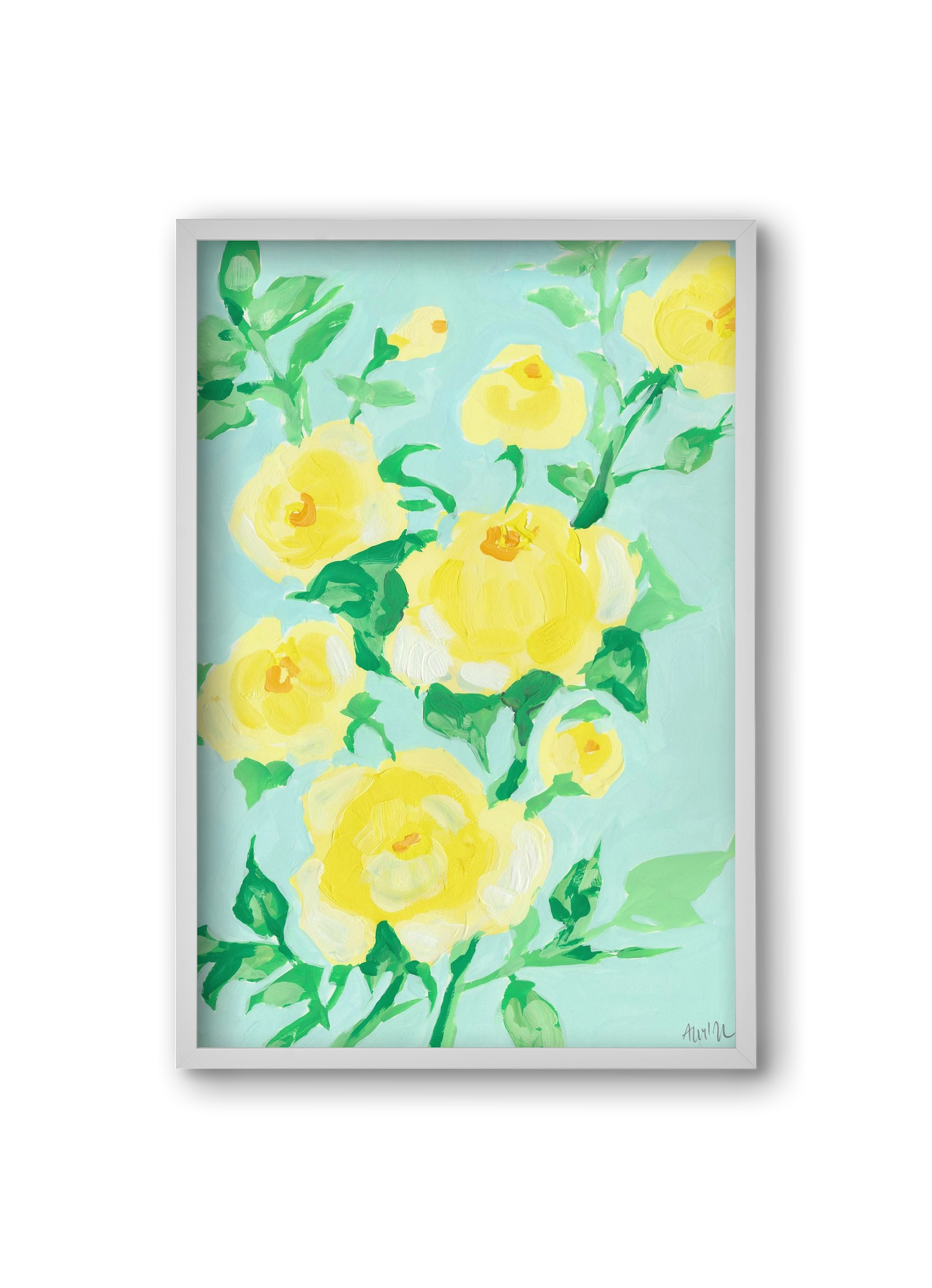 Lemon roses, 20x30 cm (20x30 cm), Fehér keret