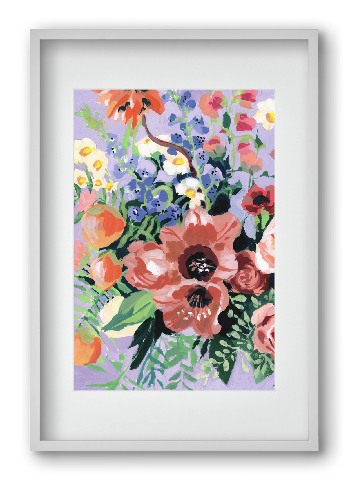 Tropical bouquet, 40x60 cm (30x45 cm), Fehér keret, paszpartuval