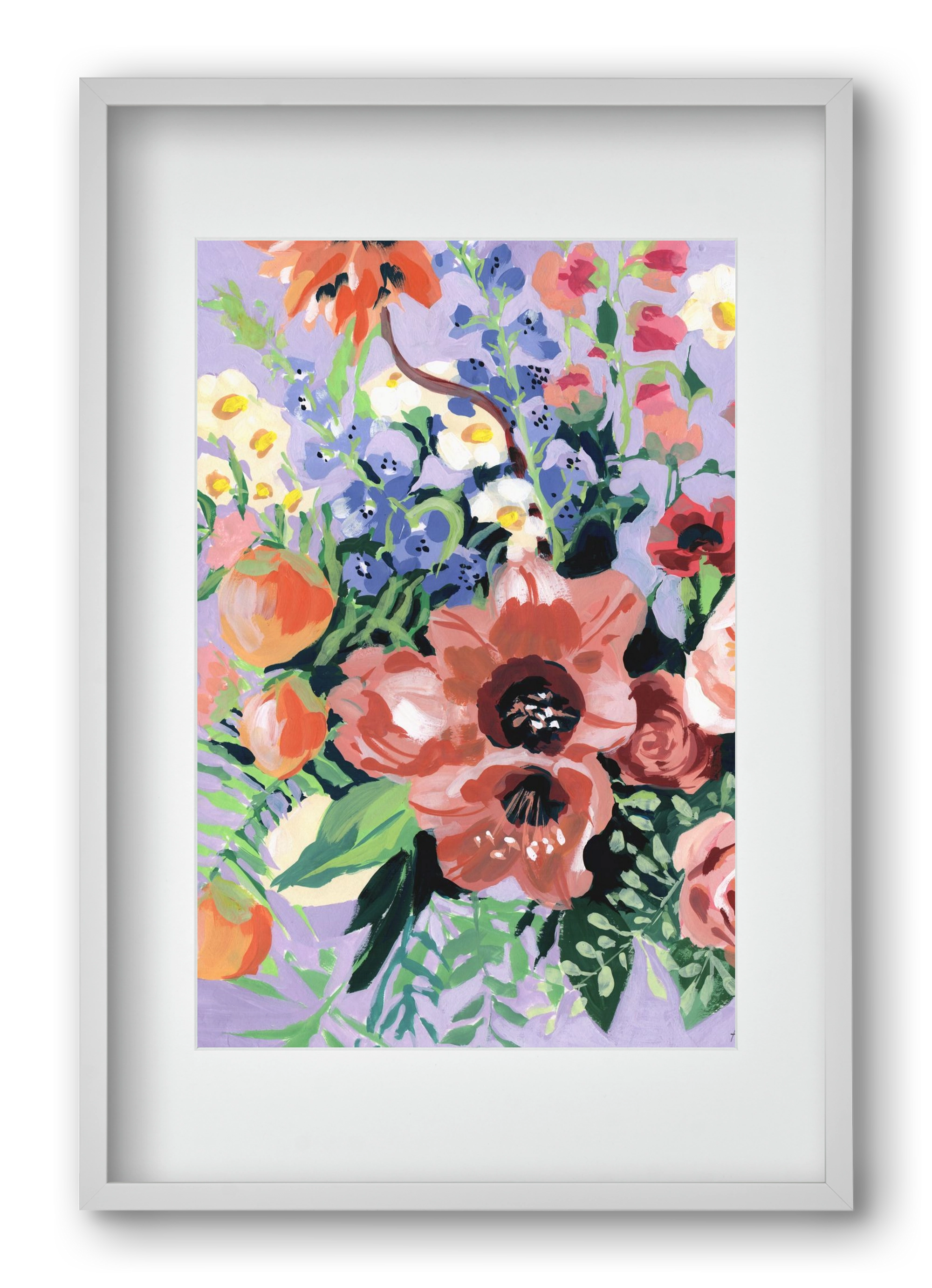 Tropical bouquet, 40x60 cm (30x45 cm), Fehér keret, paszpartuval