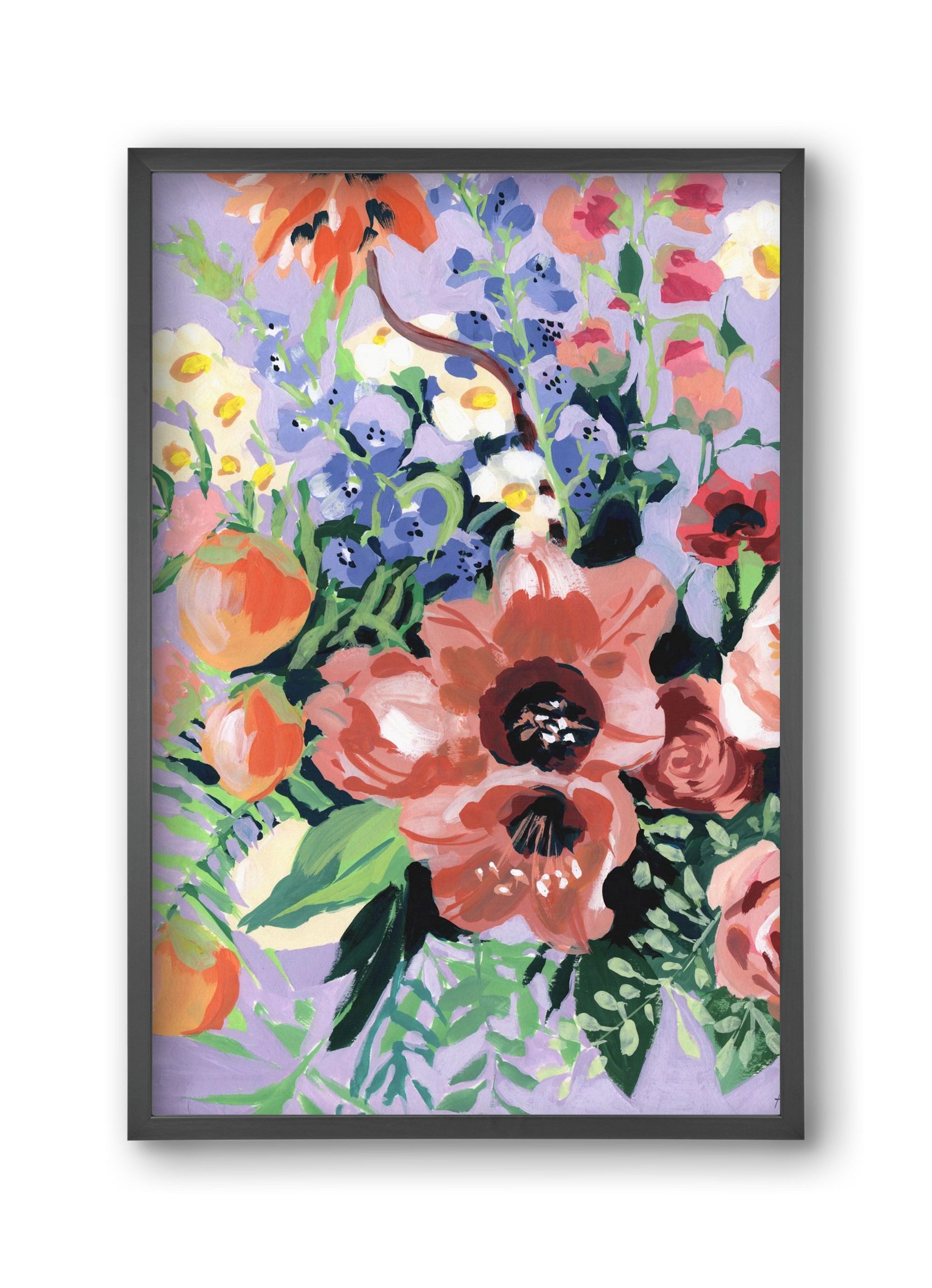 Tropical bouquet, 30x45 cm (30x45 cm), Fekete keret