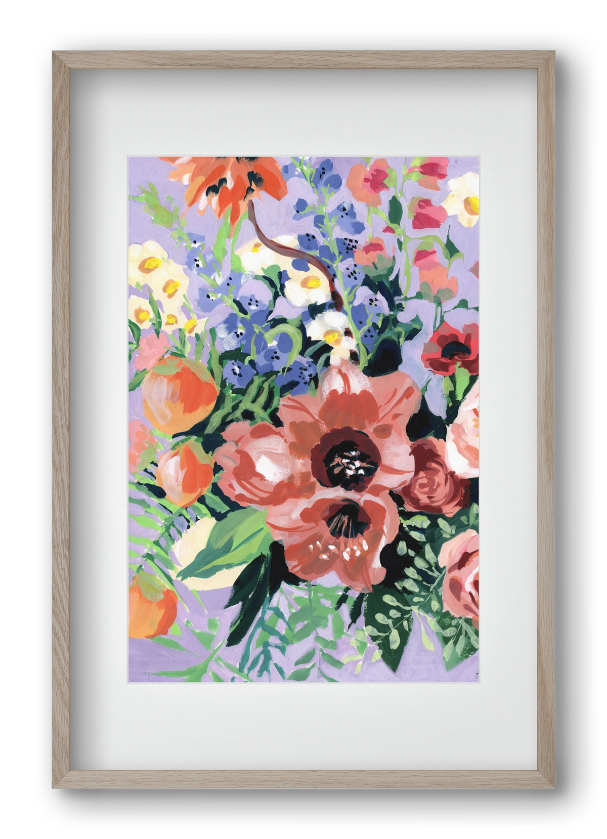 Tropical bouquet, 40x60 cm (30x45 cm), Tölgy keret, paszpartuval