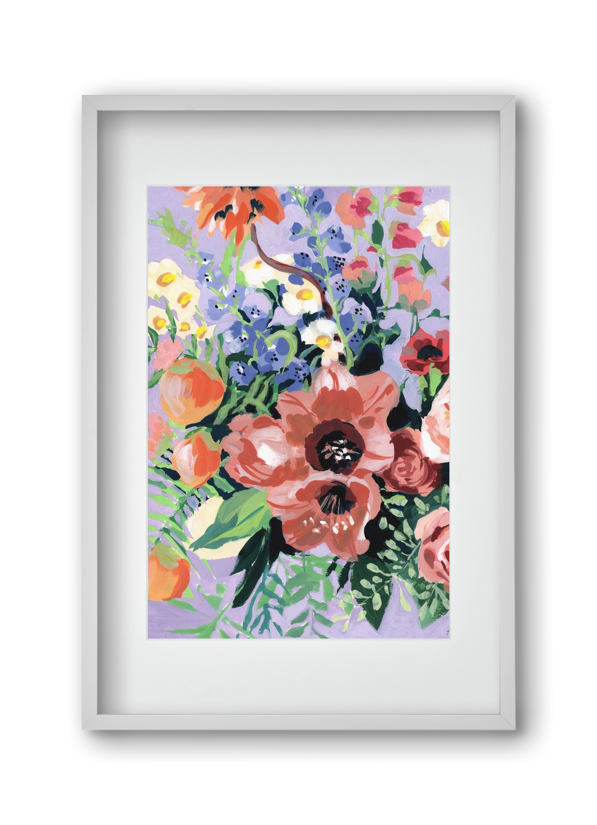 Tropical bouquet, 30x45 cm (20x30 cm), Fehér keret, paszpartuval