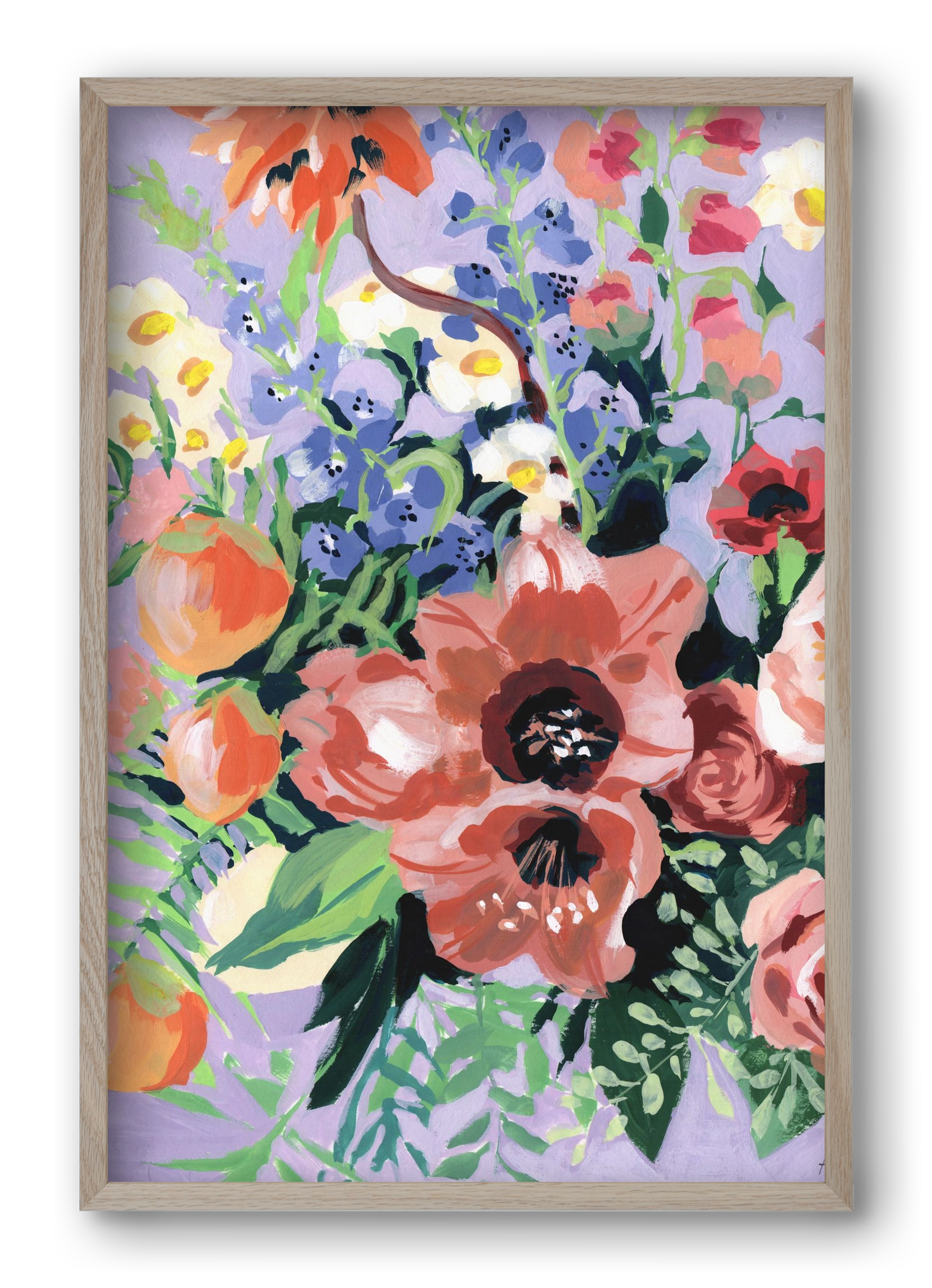 Tropical bouquet, 40x60 cm (40x60 cm), Tölgy keret