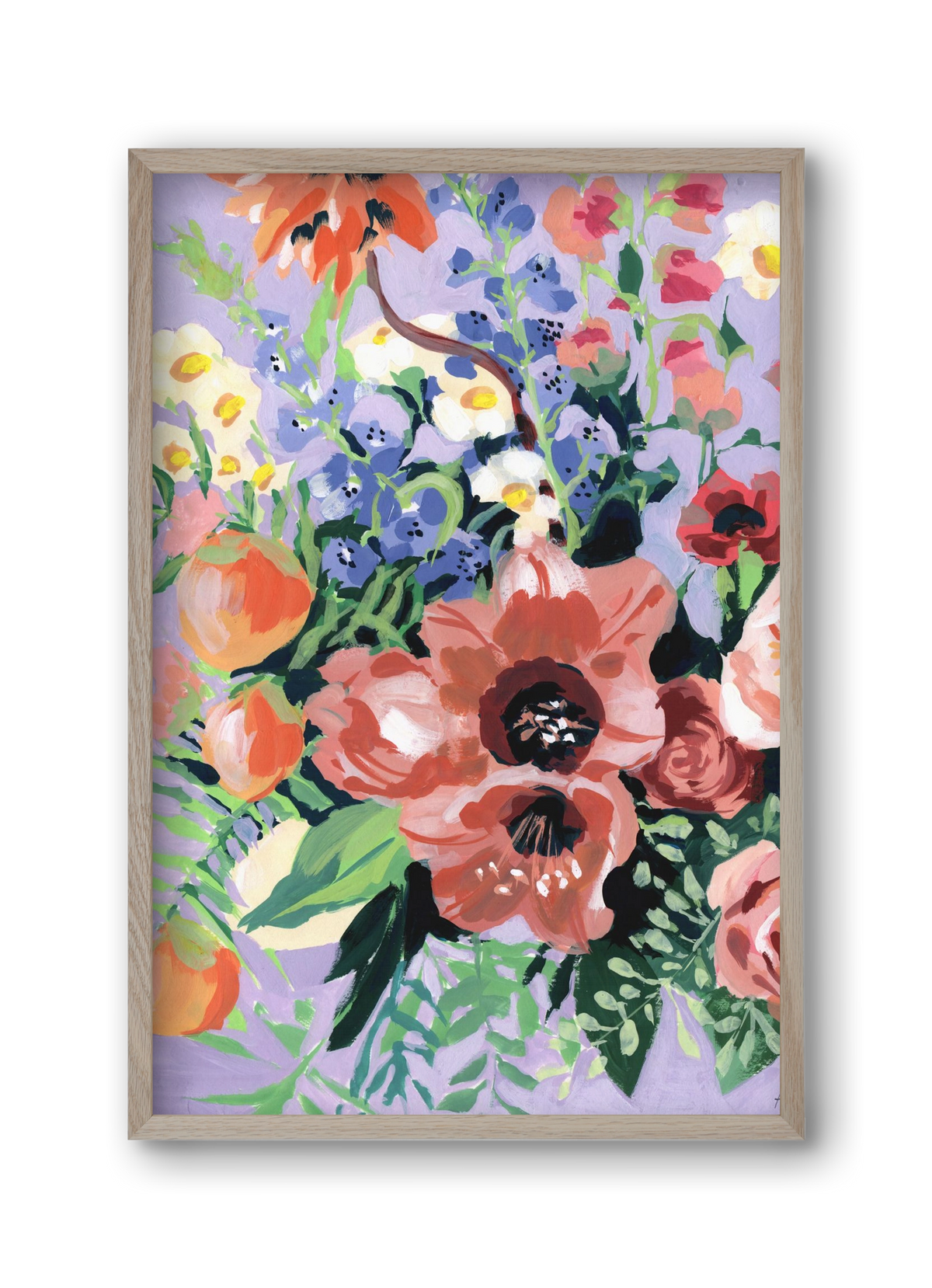 Tropical bouquet, 30x45 cm (30x45 cm), Tölgy keret