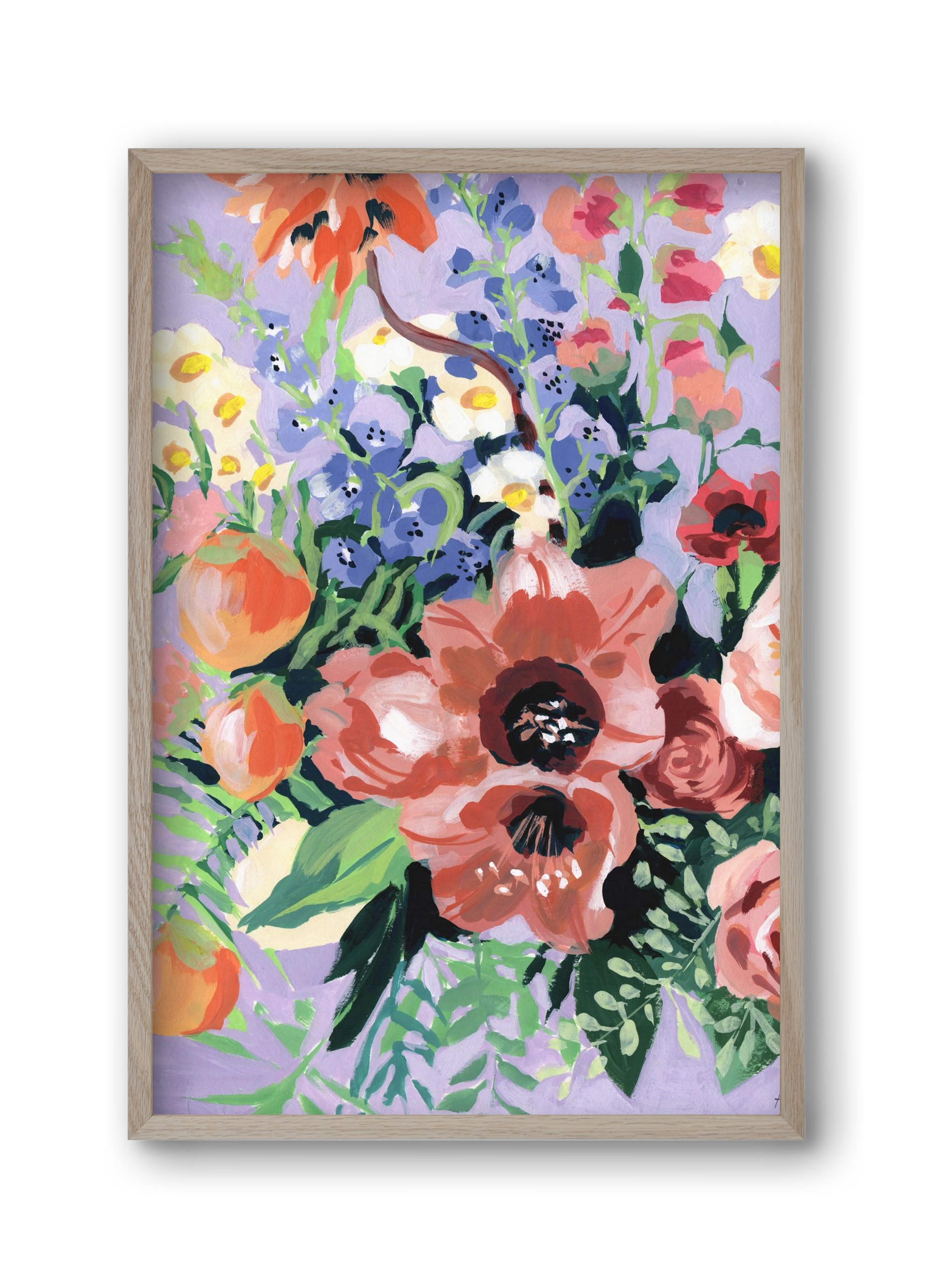 Tropical bouquet, 30x45 cm (30x45 cm), Tölgy keret