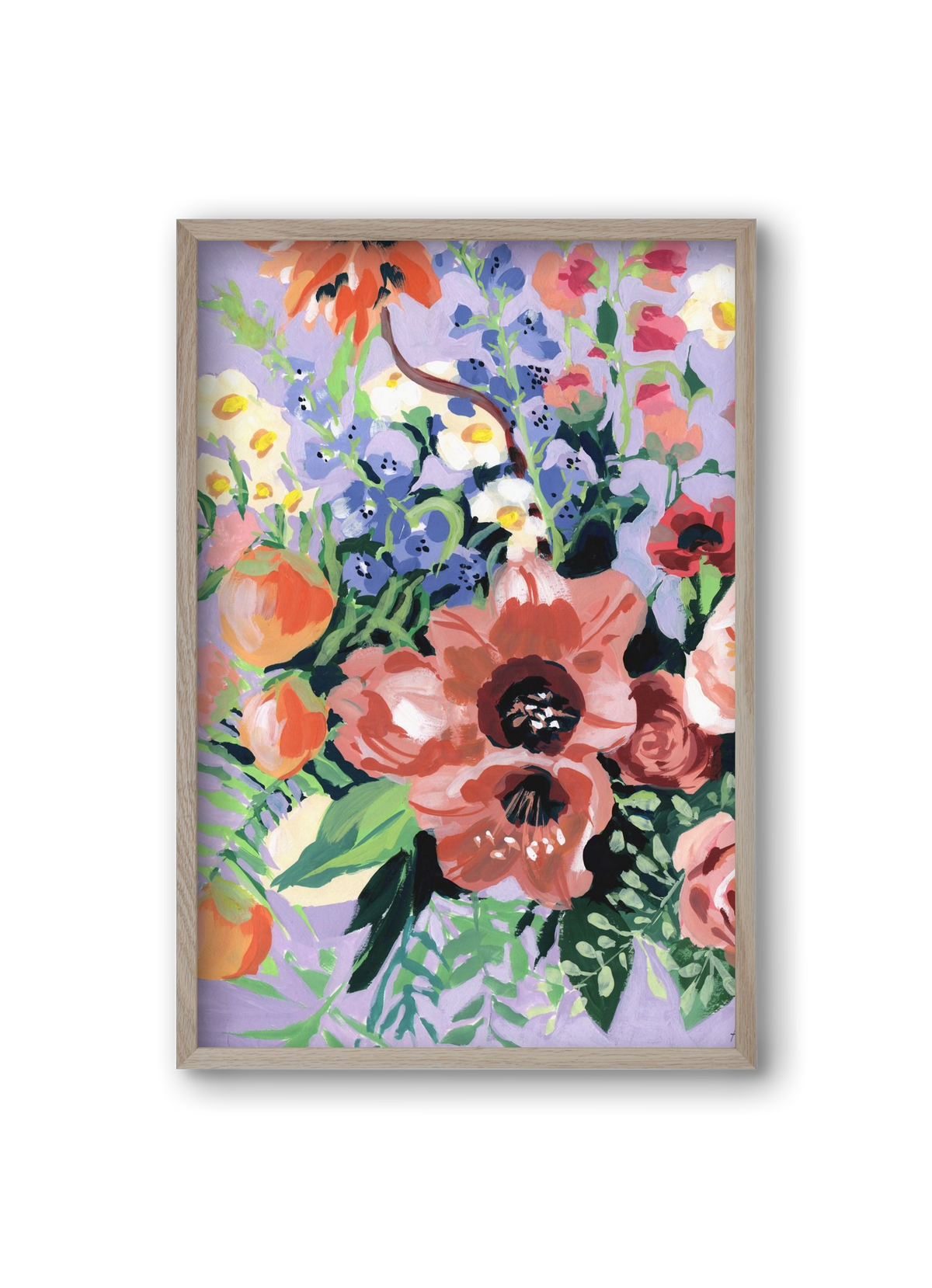 Tropical bouquet, 20x30 cm (20x30 cm), Tölgy keret