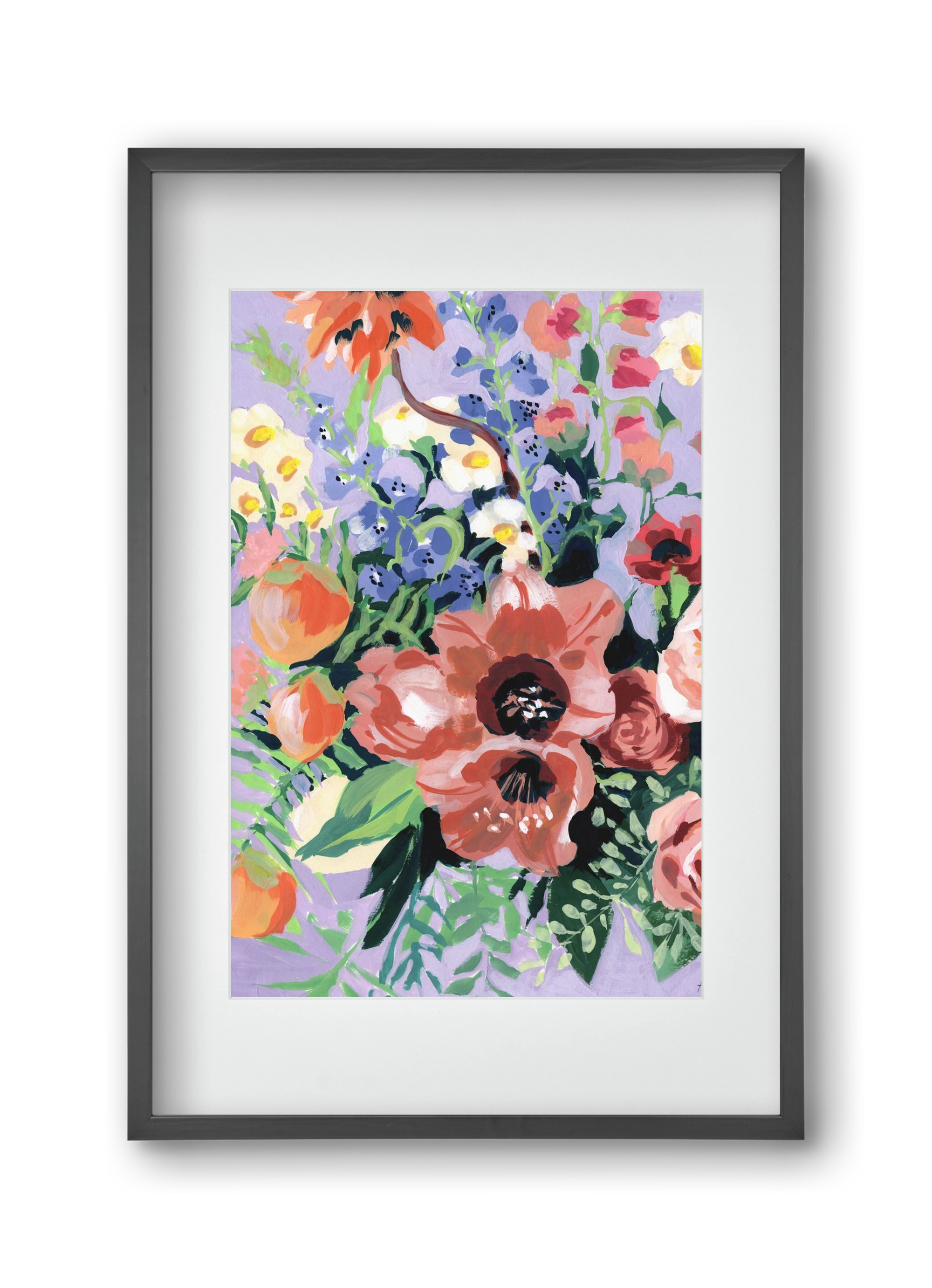 Tropical bouquet, 30x45 cm (20x30 cm), Fekete keret, paszpartuval