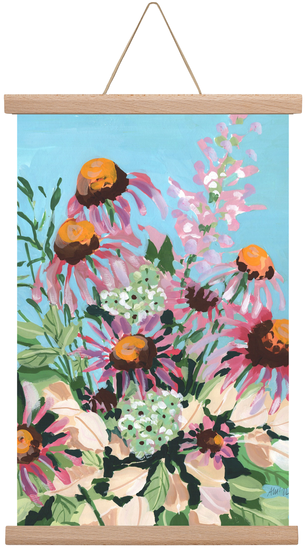 Echinacea purpurea, 30x45 cm (30x45 cm), Tölgy akasztó