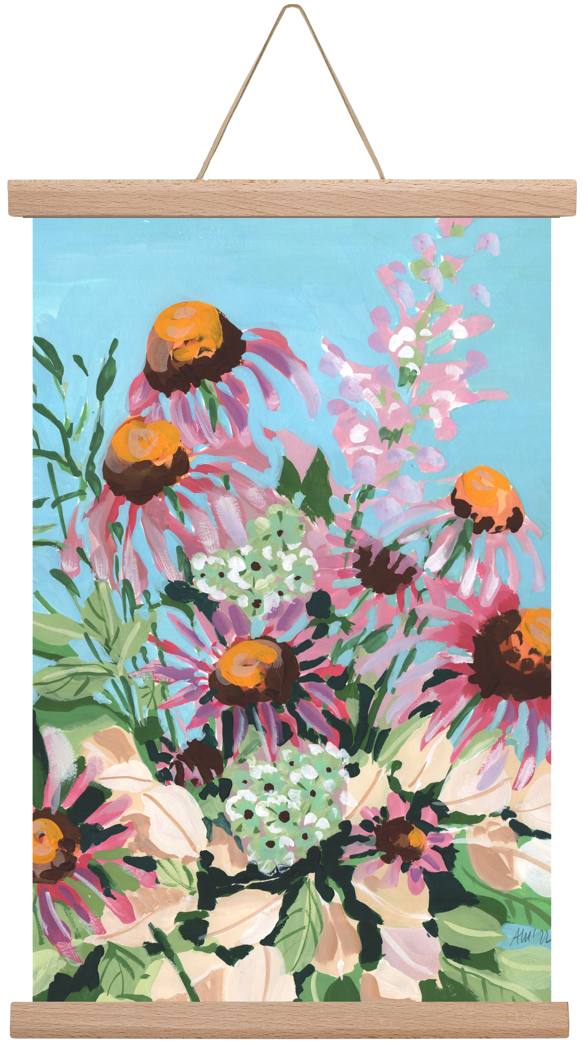 Echinacea purpurea, 30x45 cm (30x45 cm), Tölgy akasztó