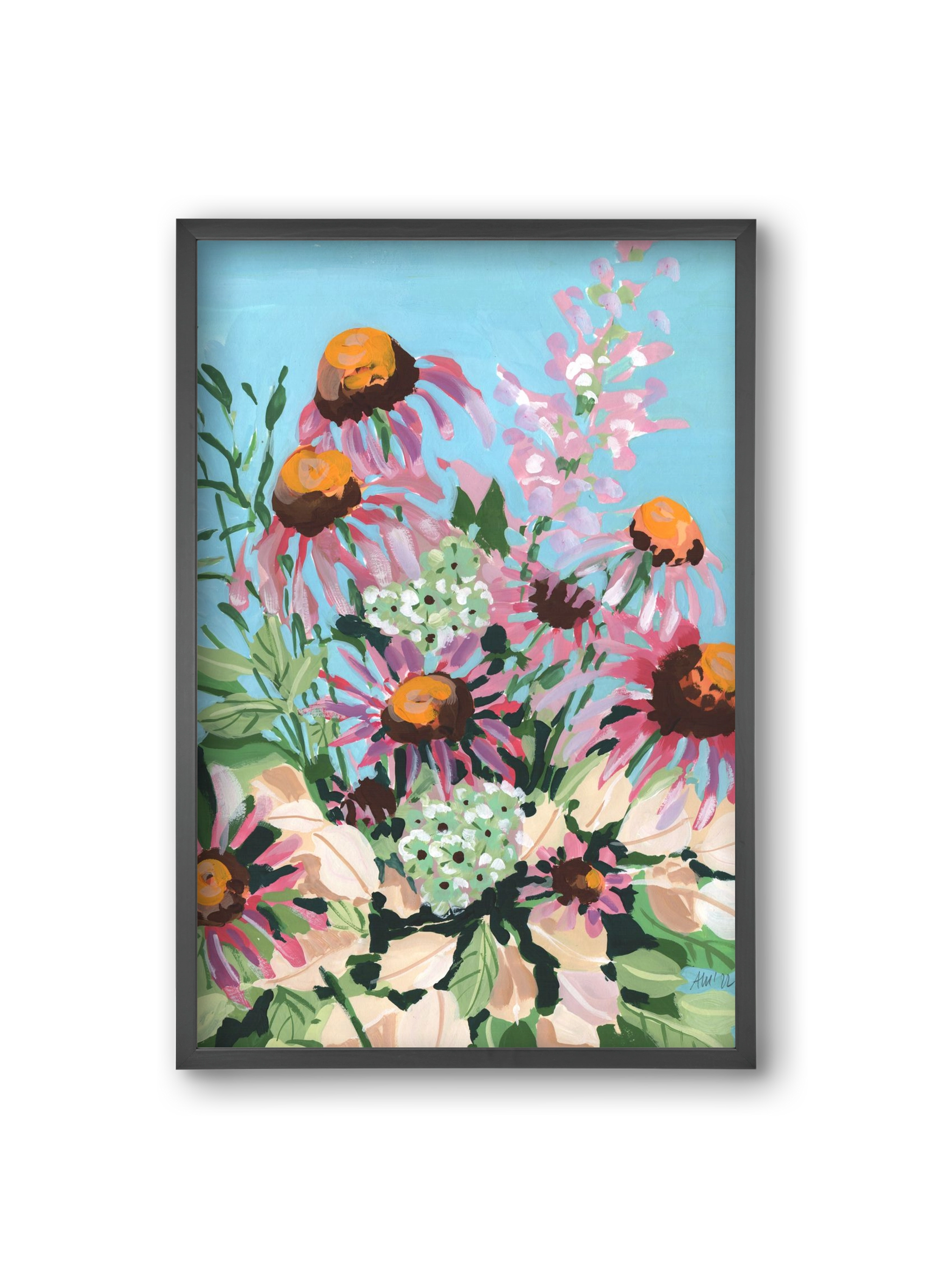Echinacea purpurea, 20x30 cm (20x30 cm), Fekete keret